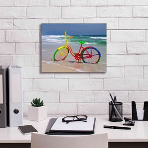 'Rainbow Bike' by Mike Jones, Giclee Canvas Wall Art,16 x 12