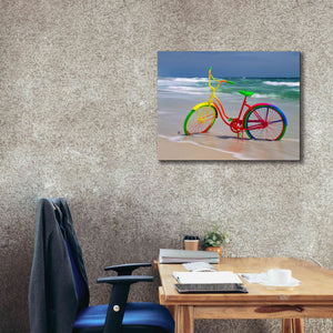 'Rainbow Bike' by Mike Jones, Giclee Canvas Wall Art,34 x 26