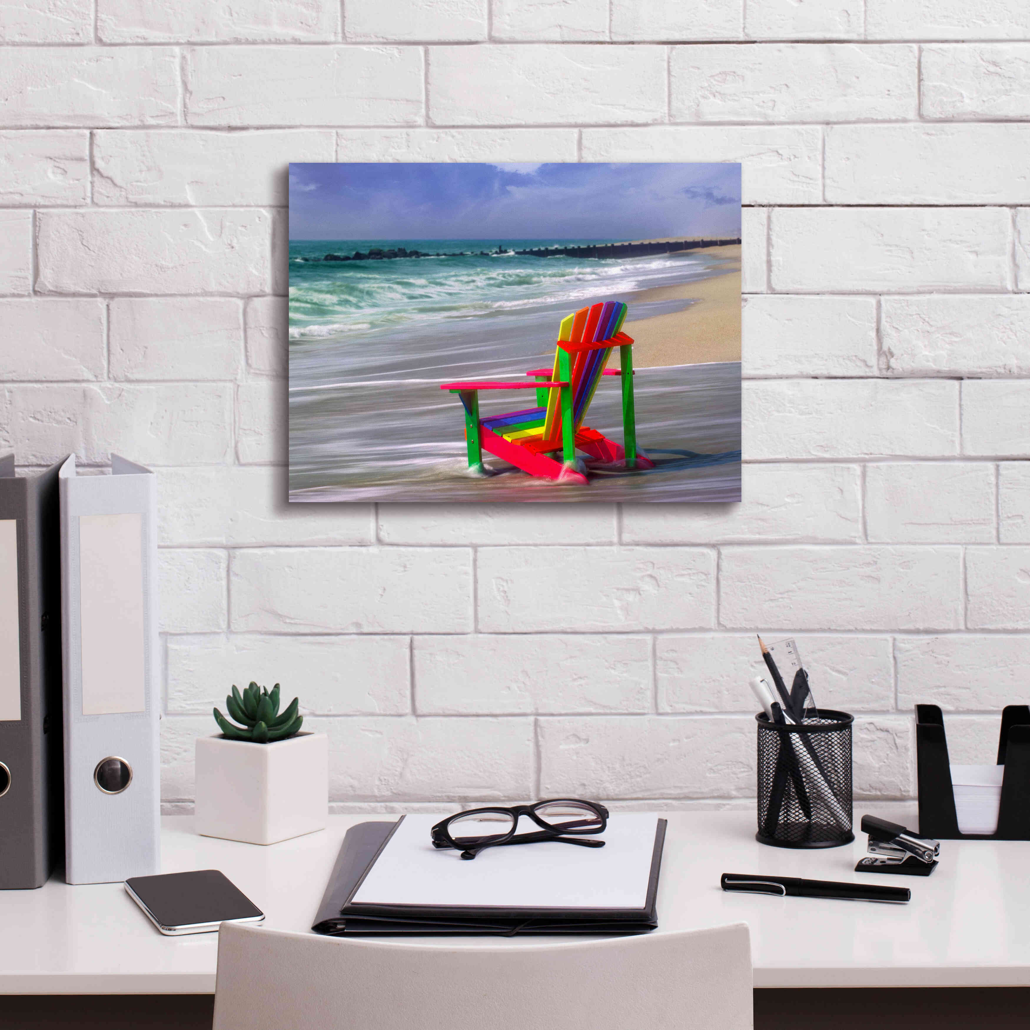 'Rainbow Chair' by Mike Jones, Giclee Canvas Wall Art,16 x 12