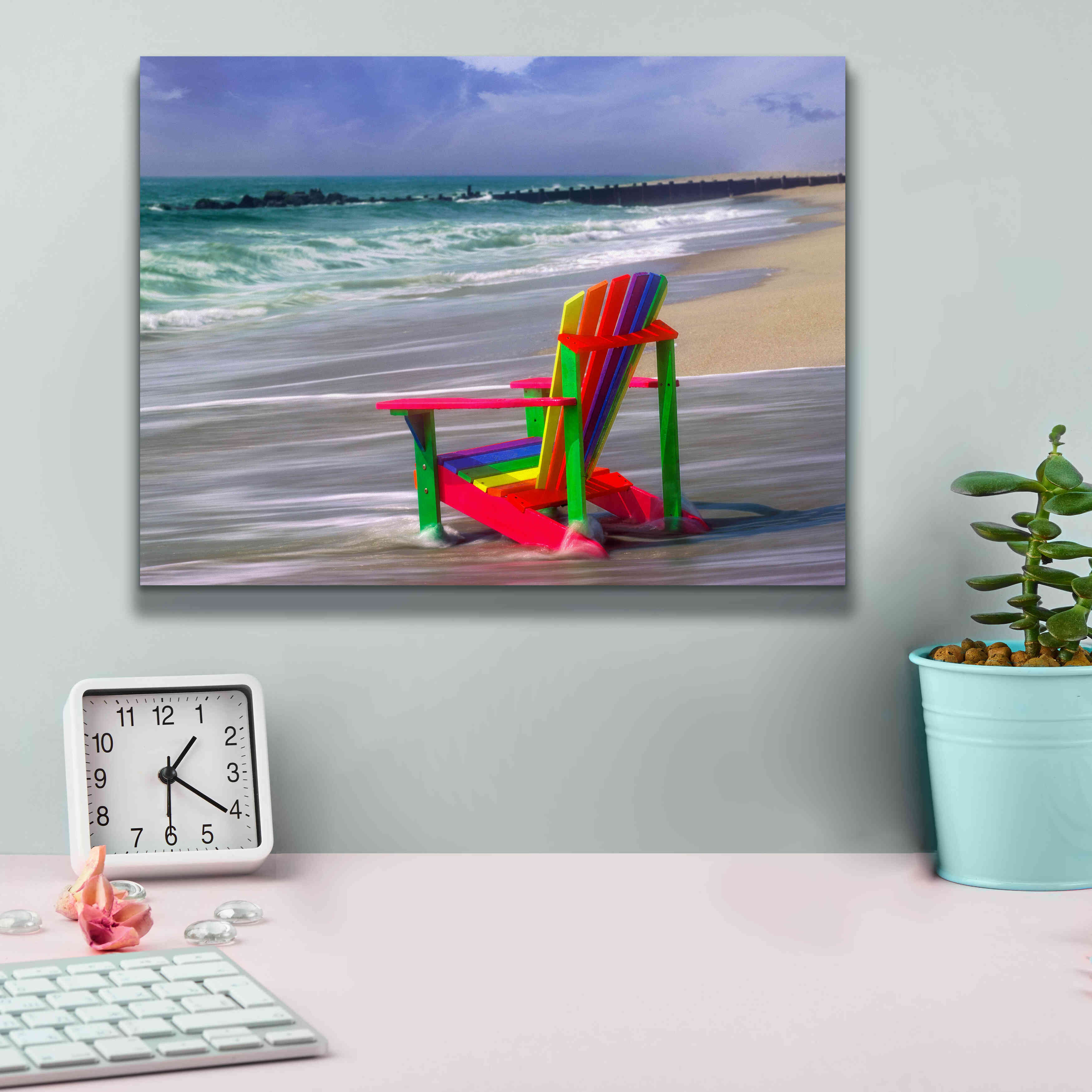 'Rainbow Chair' by Mike Jones, Giclee Canvas Wall Art,16 x 12
