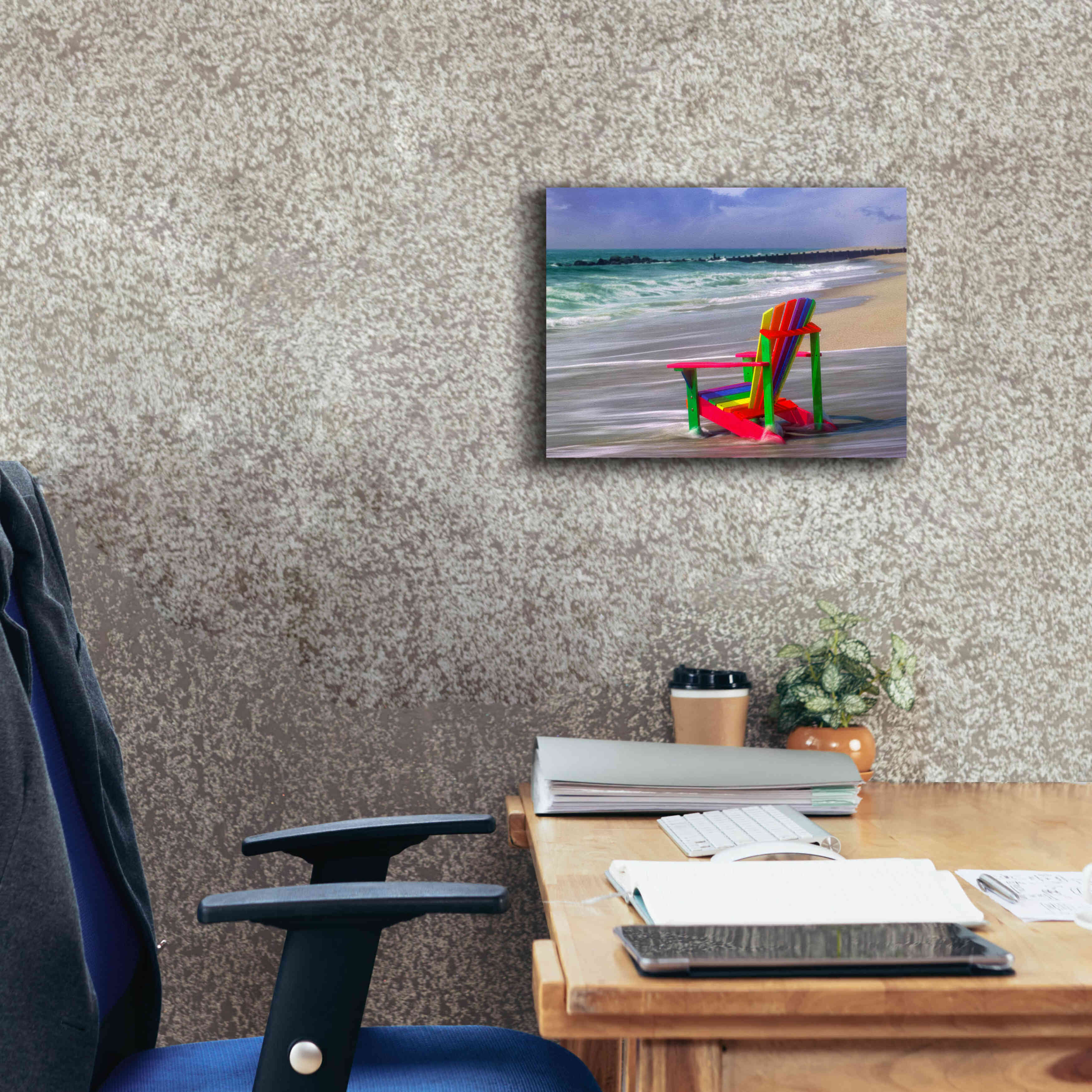 'Rainbow Chair' by Mike Jones, Giclee Canvas Wall Art,16 x 12
