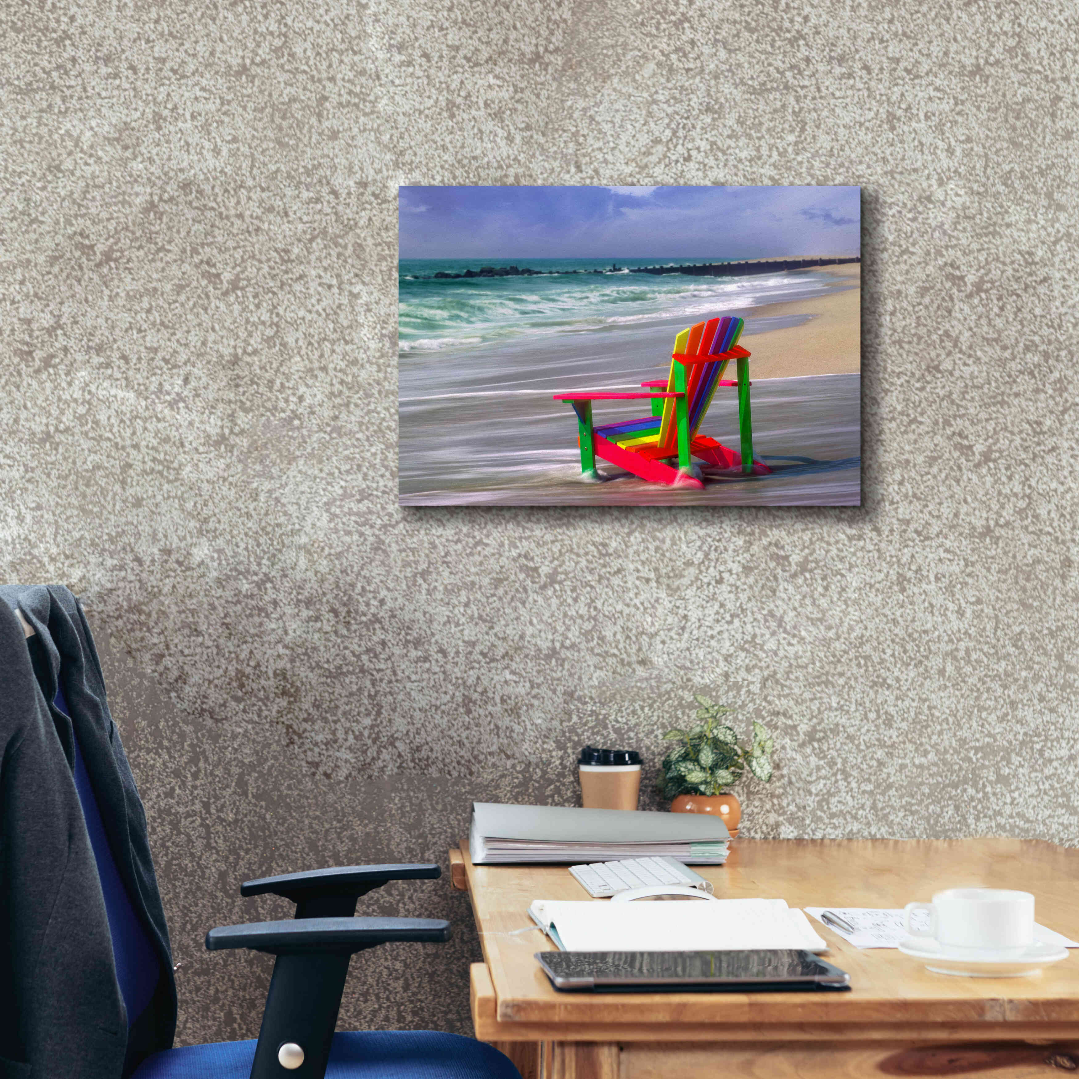 'Rainbow Chair' by Mike Jones, Giclee Canvas Wall Art,26 x 18