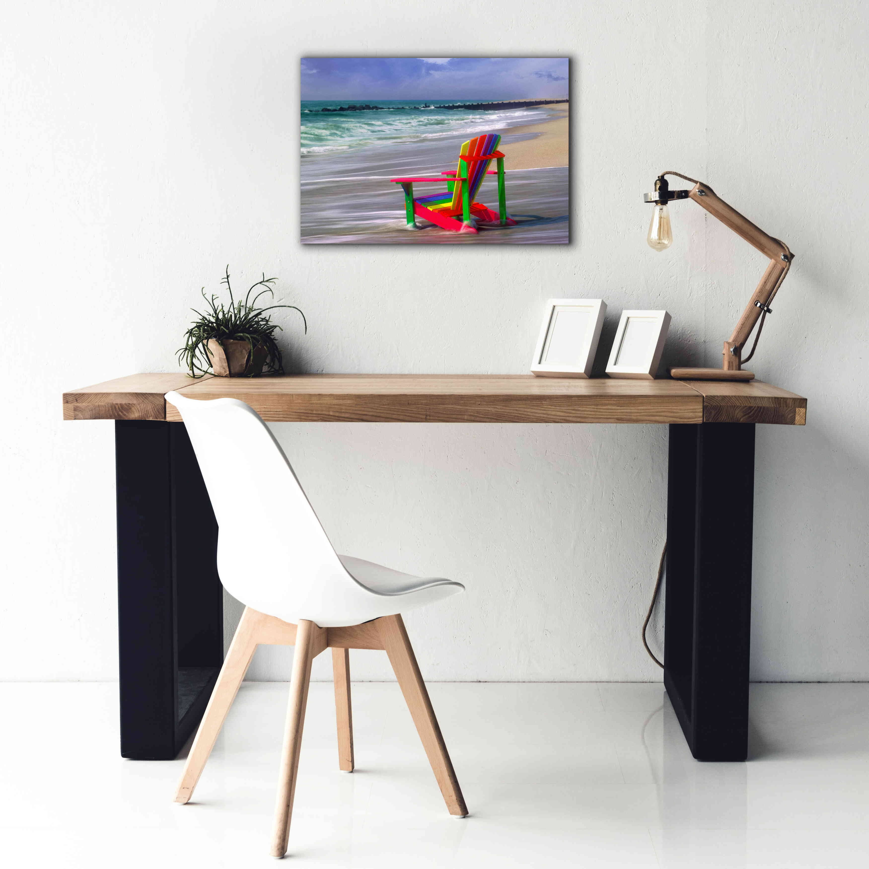 'Rainbow Chair' by Mike Jones, Giclee Canvas Wall Art,26 x 18