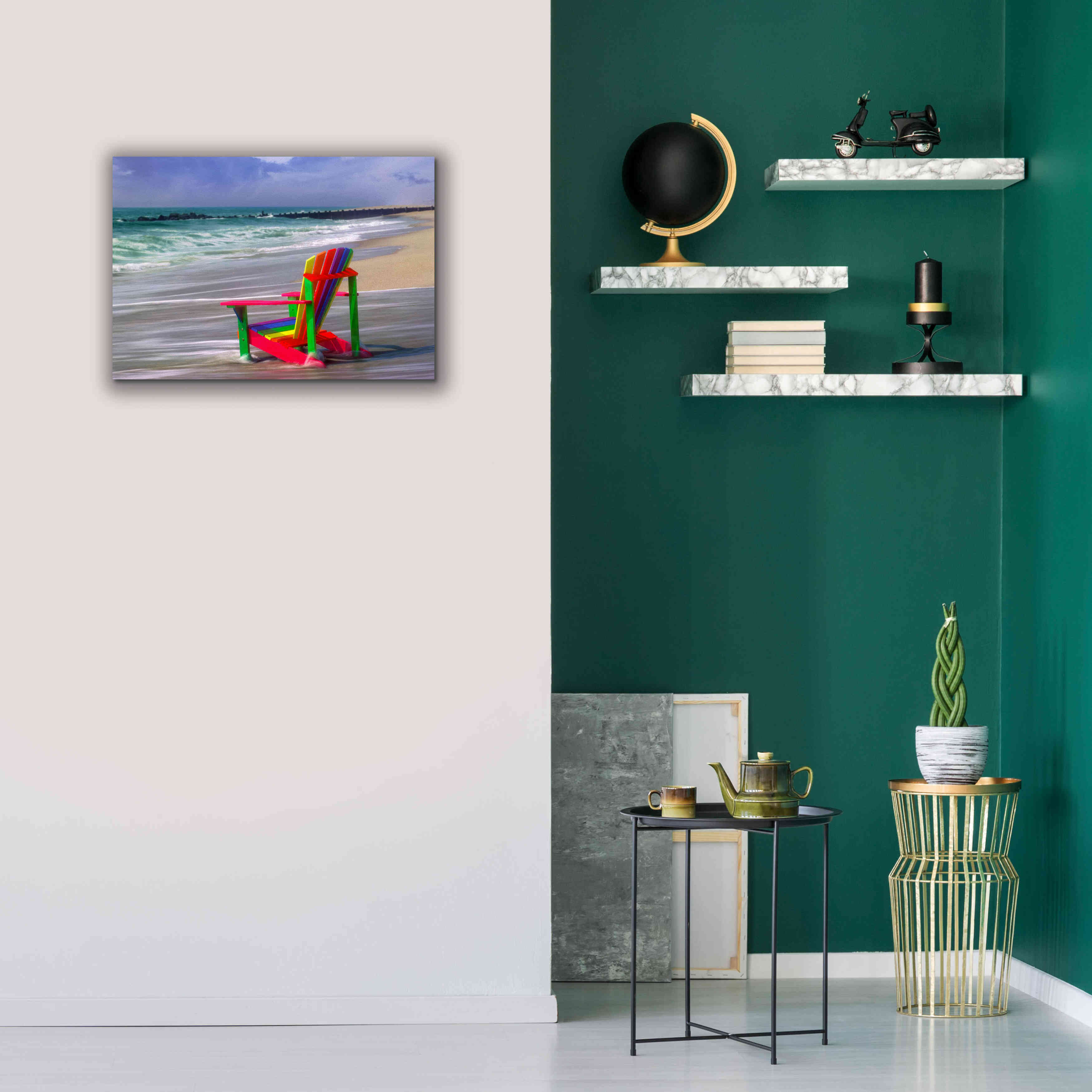 'Rainbow Chair' by Mike Jones, Giclee Canvas Wall Art,26 x 18