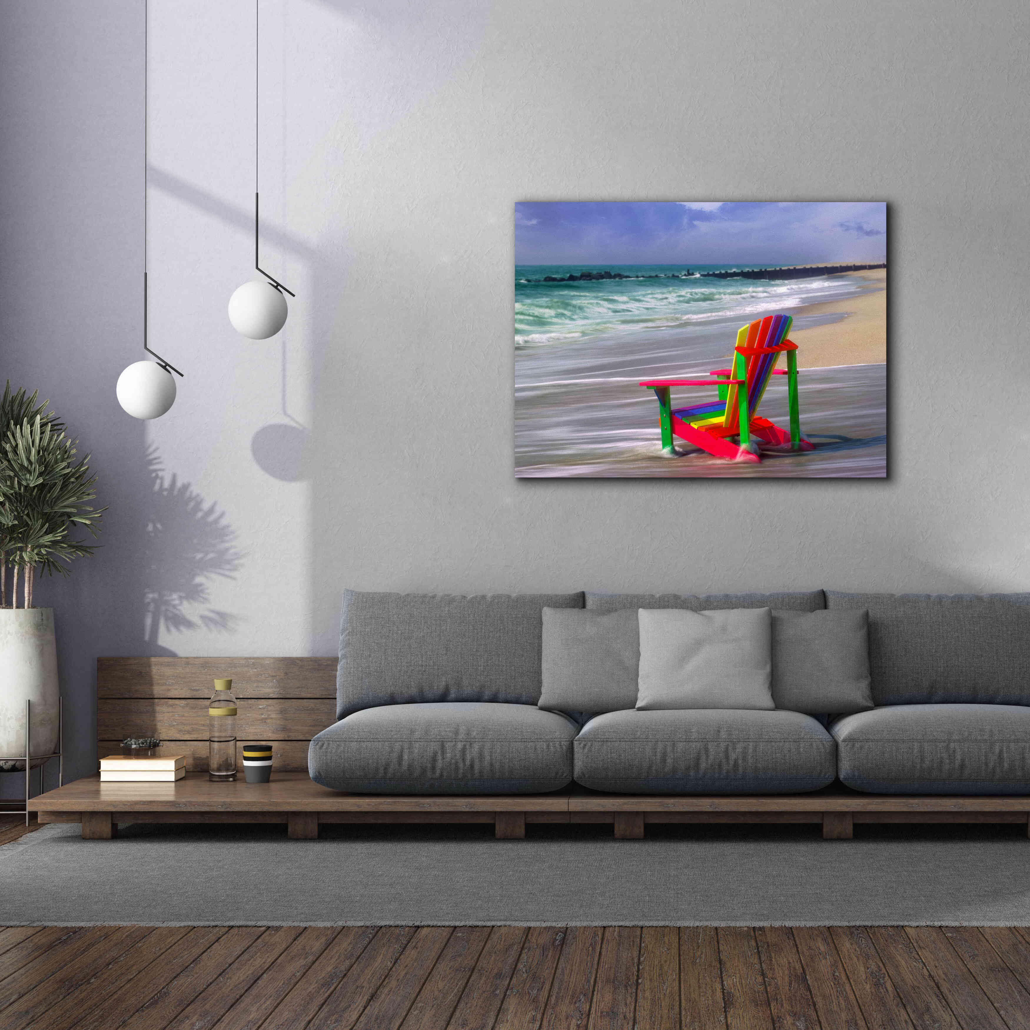 'Rainbow Chair' by Mike Jones, Giclee Canvas Wall Art,54 x 40