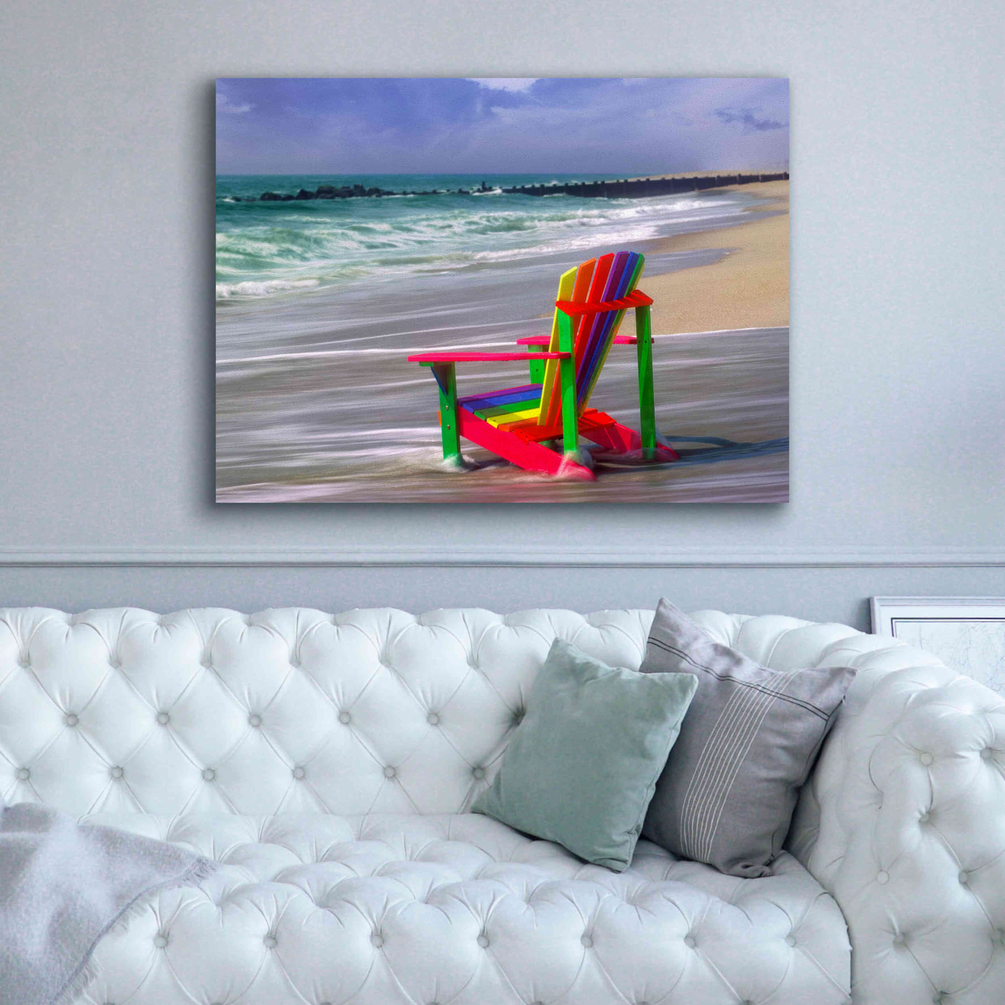 'Rainbow Chair' by Mike Jones, Giclee Canvas Wall Art,54 x 40