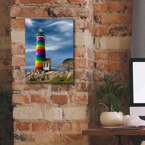 Image of 'Rainbow Lighthouse North' by Mike Jones, Giclee Canvas Wall Art,12 x 16