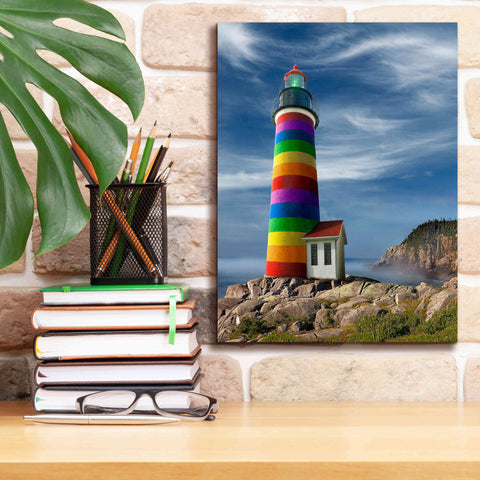 Image of 'Rainbow Lighthouse North' by Mike Jones, Giclee Canvas Wall Art,12 x 16