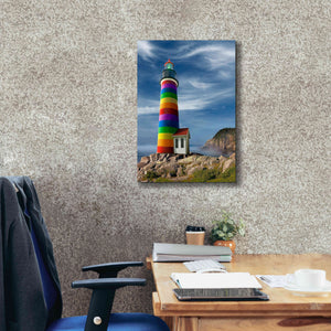 'Rainbow Lighthouse North' by Mike Jones, Giclee Canvas Wall Art,18 x 26