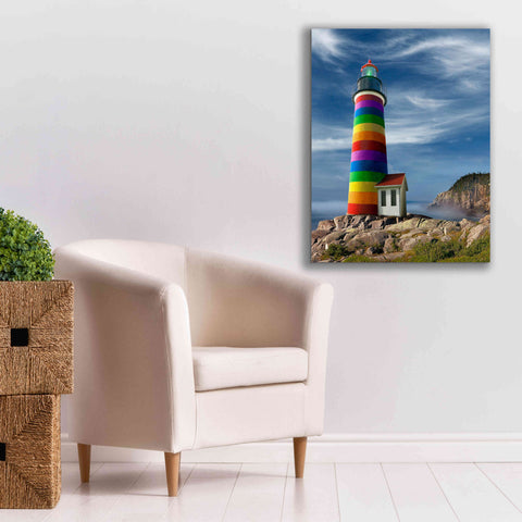 'Rainbow Lighthouse North' by Mike Jones, Giclee Canvas Wall Art,26 x 34