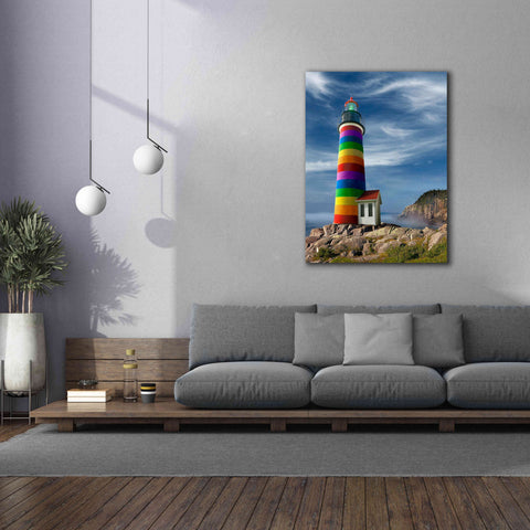 Image of 'Rainbow Lighthouse North' by Mike Jones, Giclee Canvas Wall Art,40 x 54