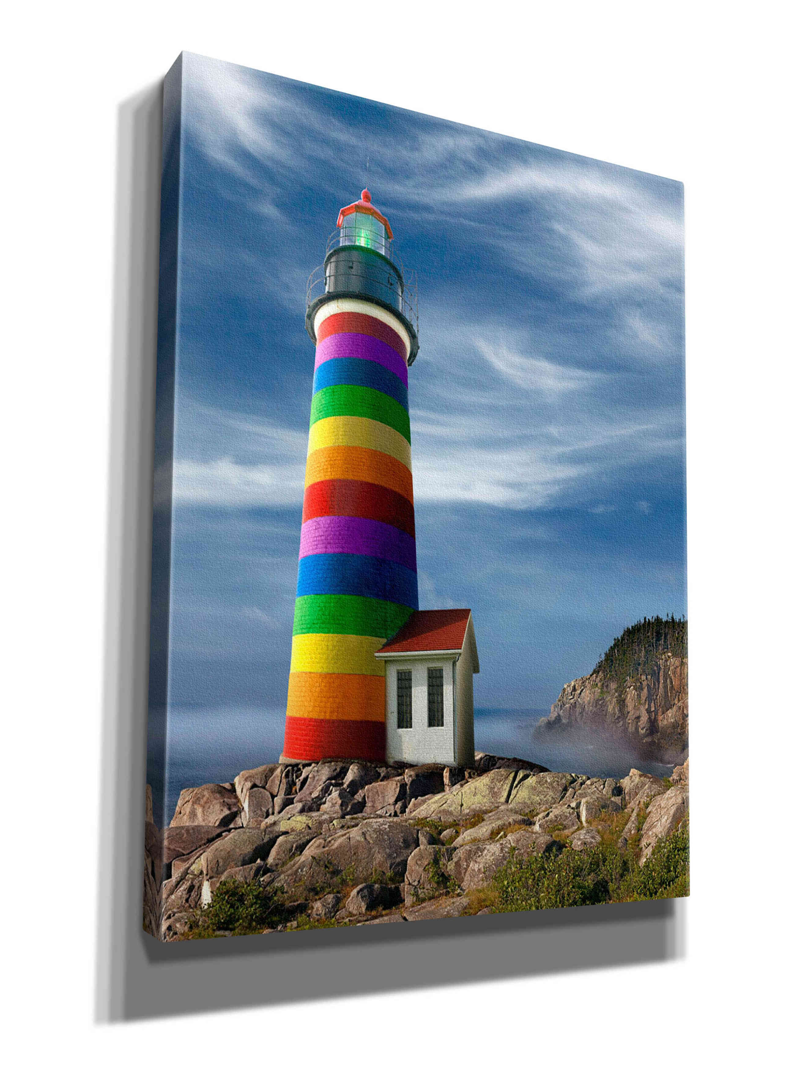 'Rainbow Lighthouse North' by Mike Jones, Giclee Canvas Wall Art