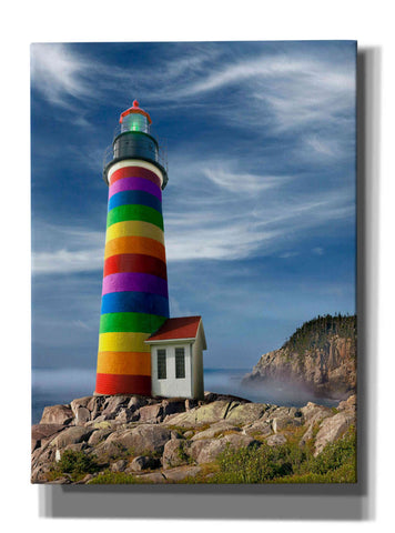 'Rainbow Lighthouse North' by Mike Jones, Giclee Canvas Wall Art