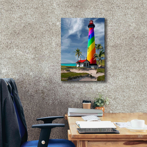 Image of 'Rainbow Lighthouse South' by Mike Jones, Giclee Canvas Wall Art,18 x 26
