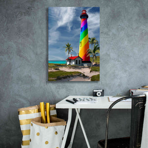 'Rainbow Lighthouse South' by Mike Jones, Giclee Canvas Wall Art,18 x 26
