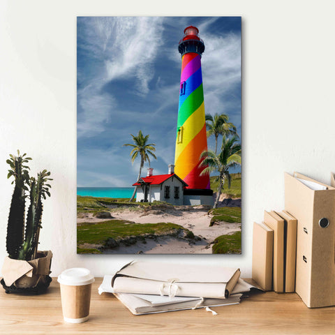 Image of 'Rainbow Lighthouse South' by Mike Jones, Giclee Canvas Wall Art,18 x 26
