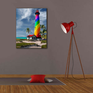 'Rainbow Lighthouse South' by Mike Jones, Giclee Canvas Wall Art,26 x 34