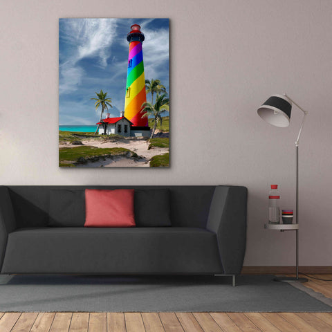 'Rainbow Lighthouse South' by Mike Jones, Giclee Canvas Wall Art,40 x 54
