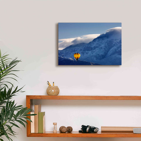 Image of 'Balloon Fiesta Snow' by Mike Jones, Giclee Canvas Wall Art,18 x 12