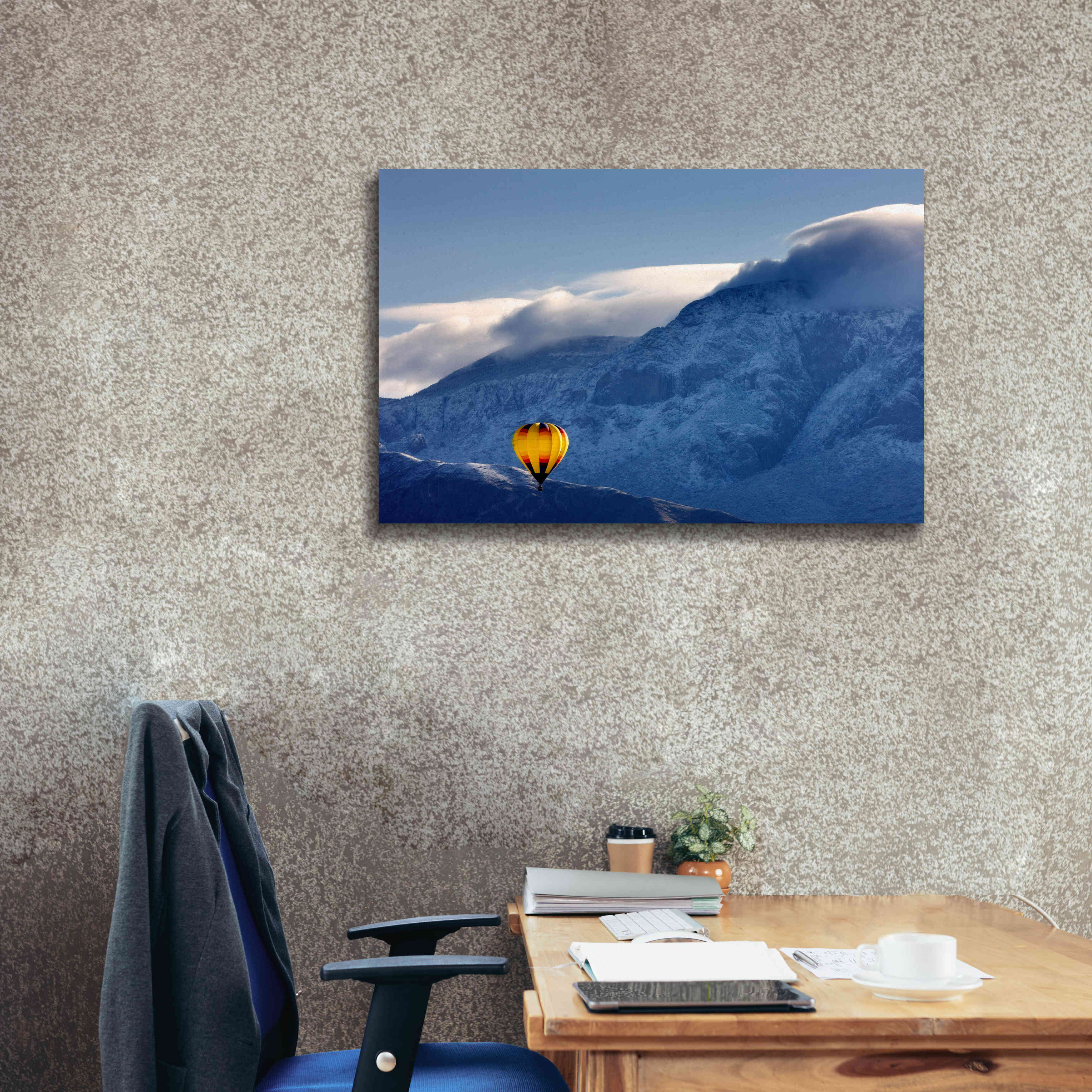 'Balloon Fiesta Snow' by Mike Jones, Giclee Canvas Wall Art,40 x 26