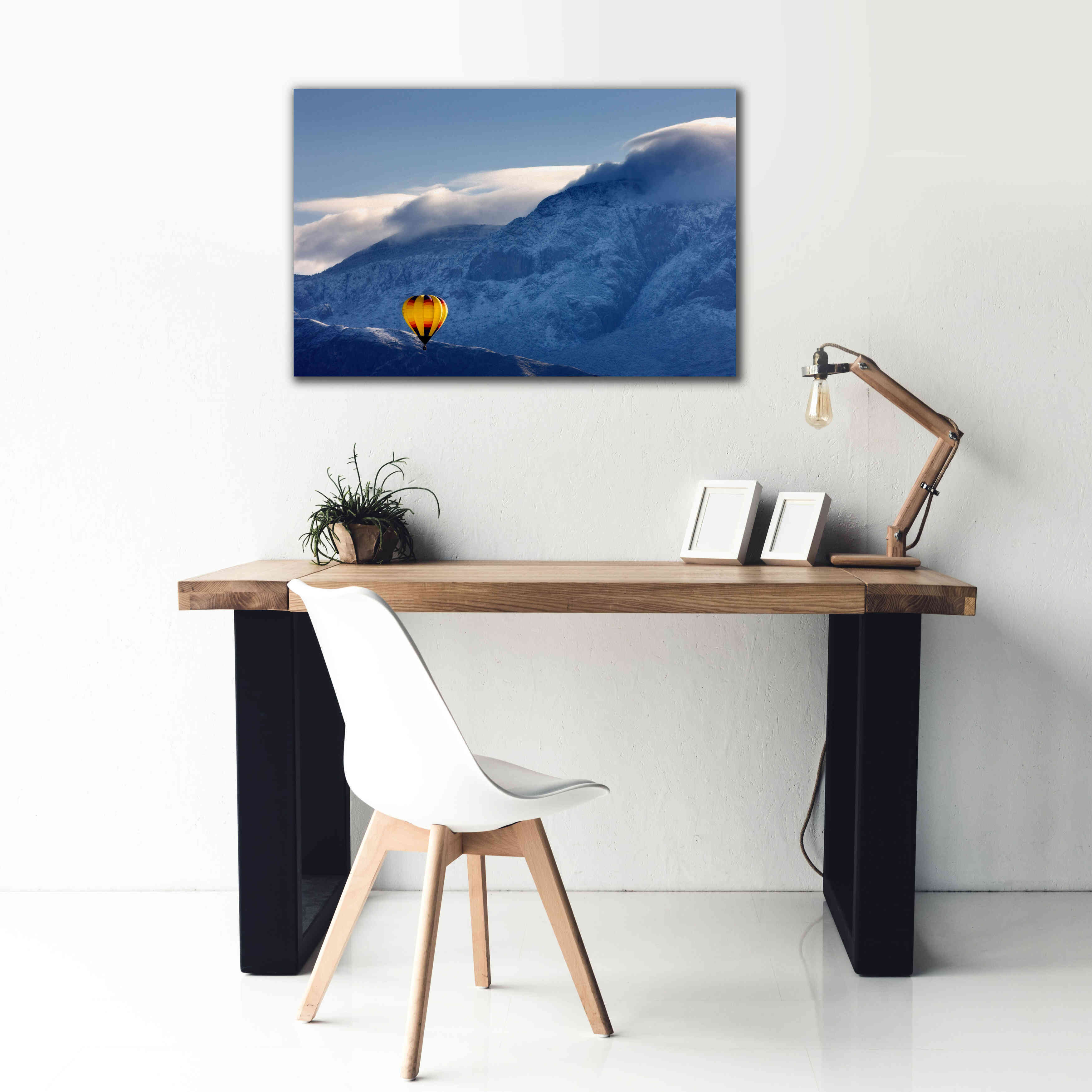 'Balloon Fiesta Snow' by Mike Jones, Giclee Canvas Wall Art,40 x 26