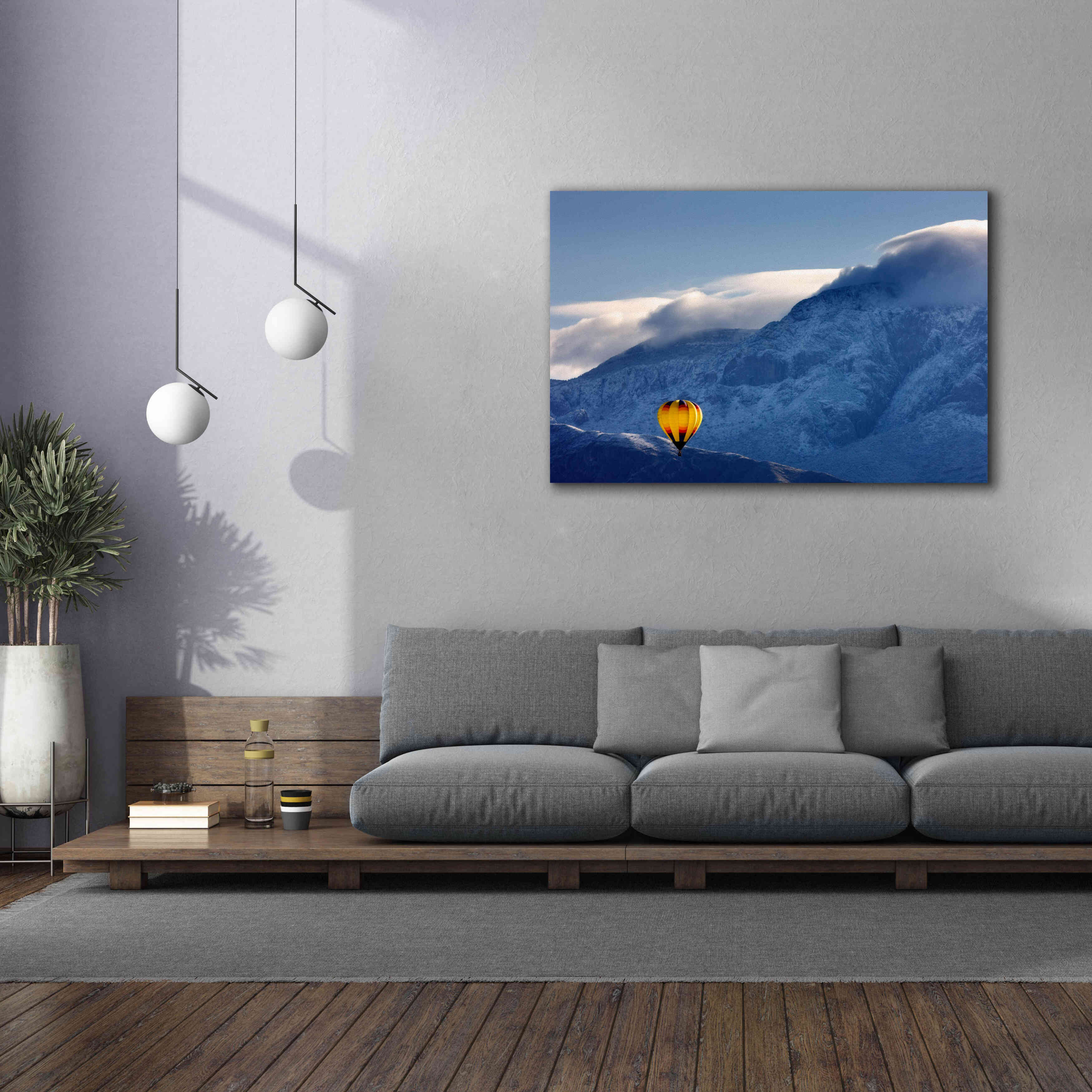 'Balloon Fiesta Snow' by Mike Jones, Giclee Canvas Wall Art,60 x 40