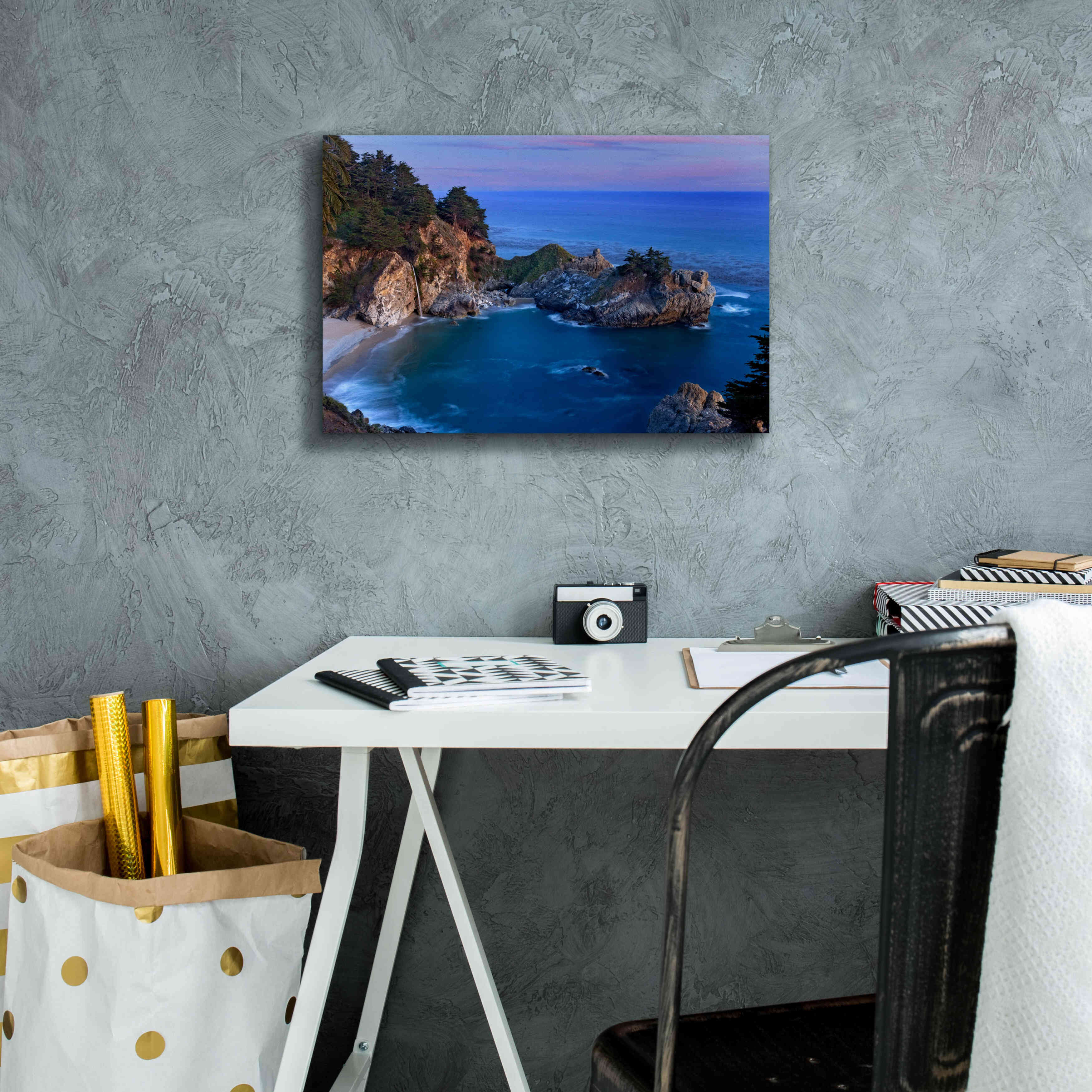 'Big Sur McWay Falls' by Mike Jones, Giclee Canvas Wall Art,18 x 12