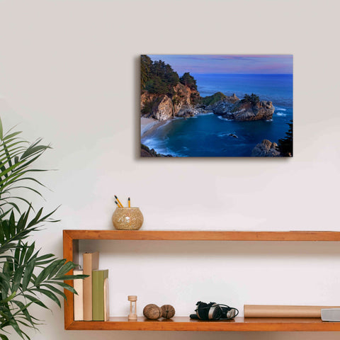 Image of 'Big Sur McWay Falls' by Mike Jones, Giclee Canvas Wall Art,18 x 12