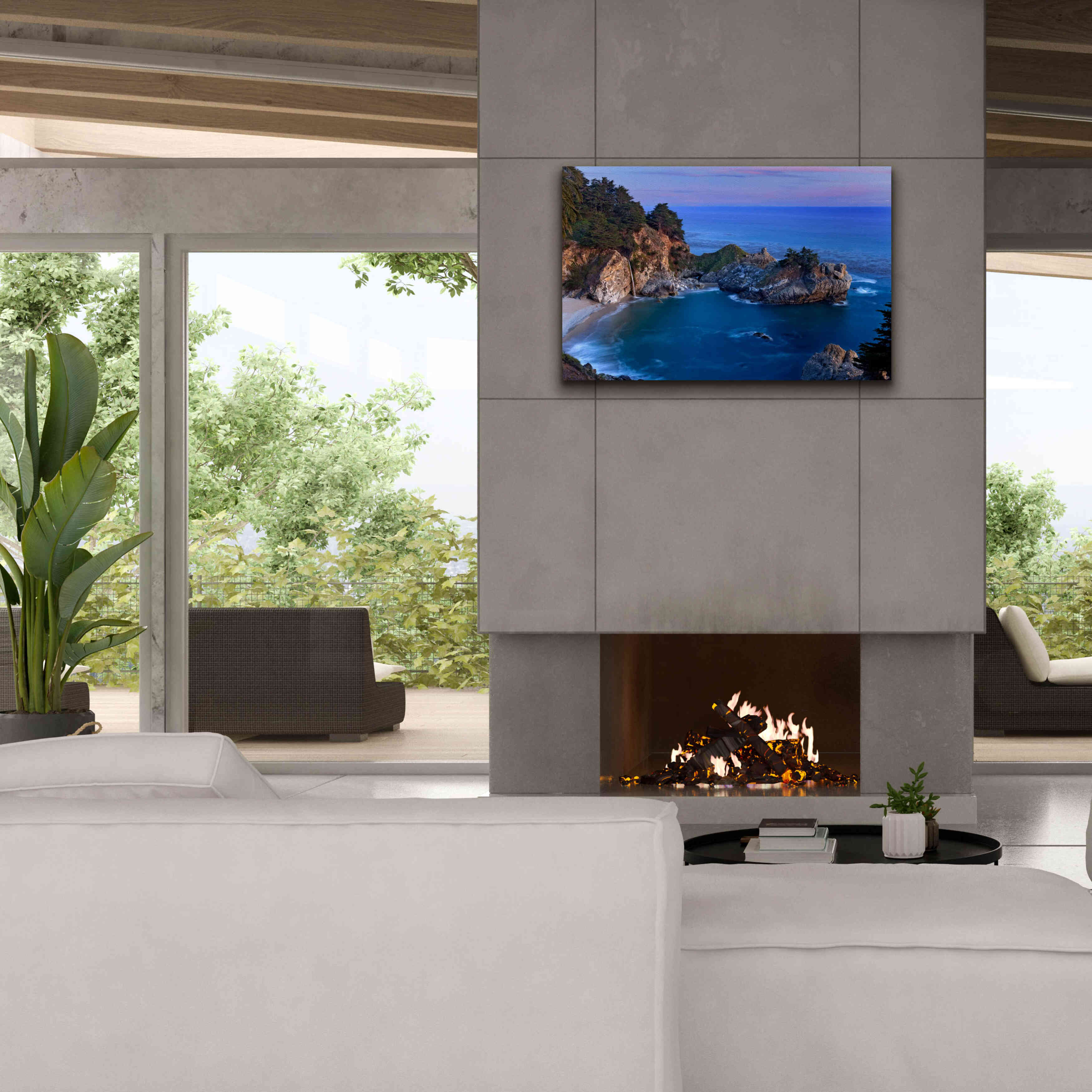 'Big Sur McWay Falls' by Mike Jones, Giclee Canvas Wall Art,40 x 26