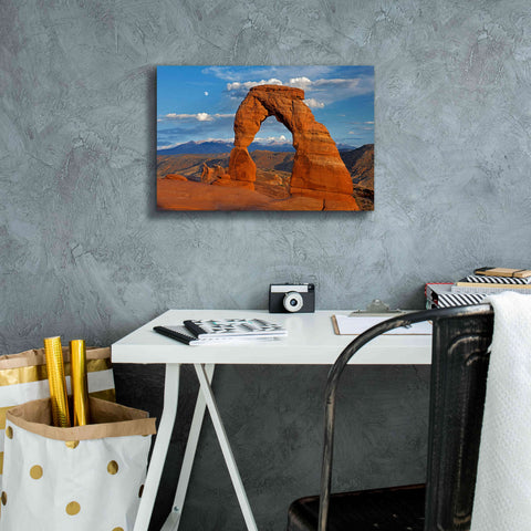Image of 'Delicate Arch Sunset' by Mike Jones, Giclee Canvas Wall Art,18 x 12
