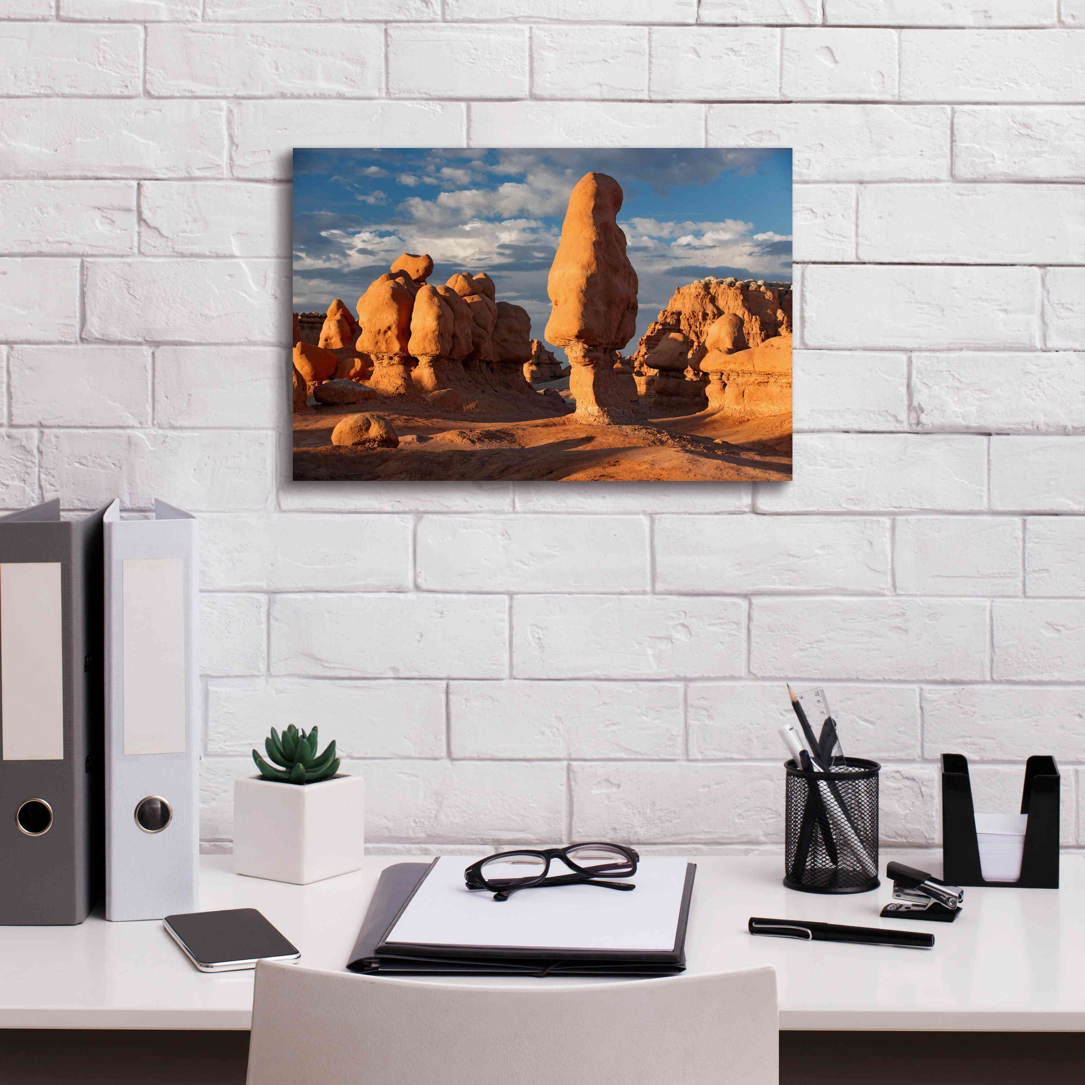 'Goblin Valley Tall Hoodoo' by Mike Jones, Giclee Canvas Wall Art,18 x 12