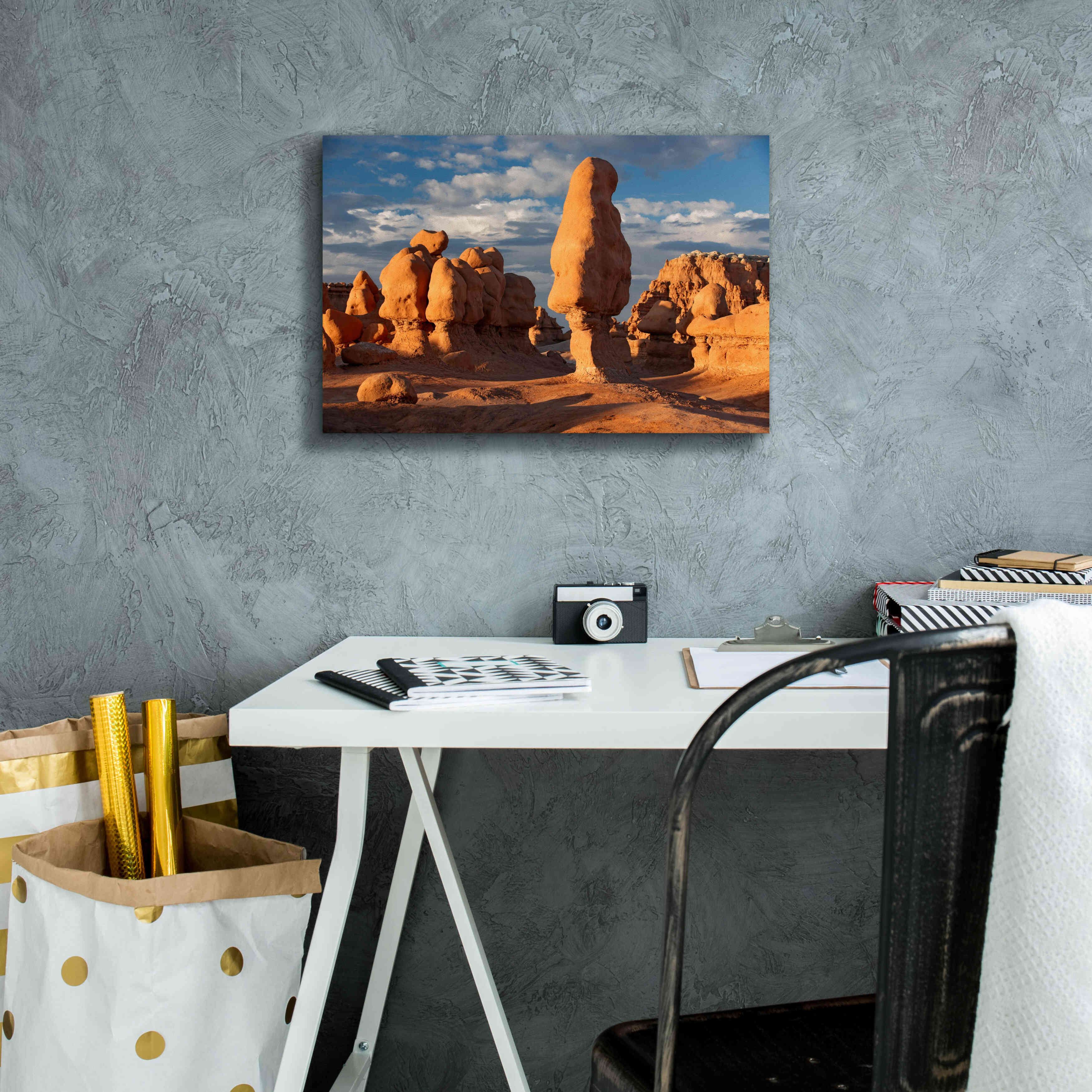 'Goblin Valley Tall Hoodoo' by Mike Jones, Giclee Canvas Wall Art,18 x 12
