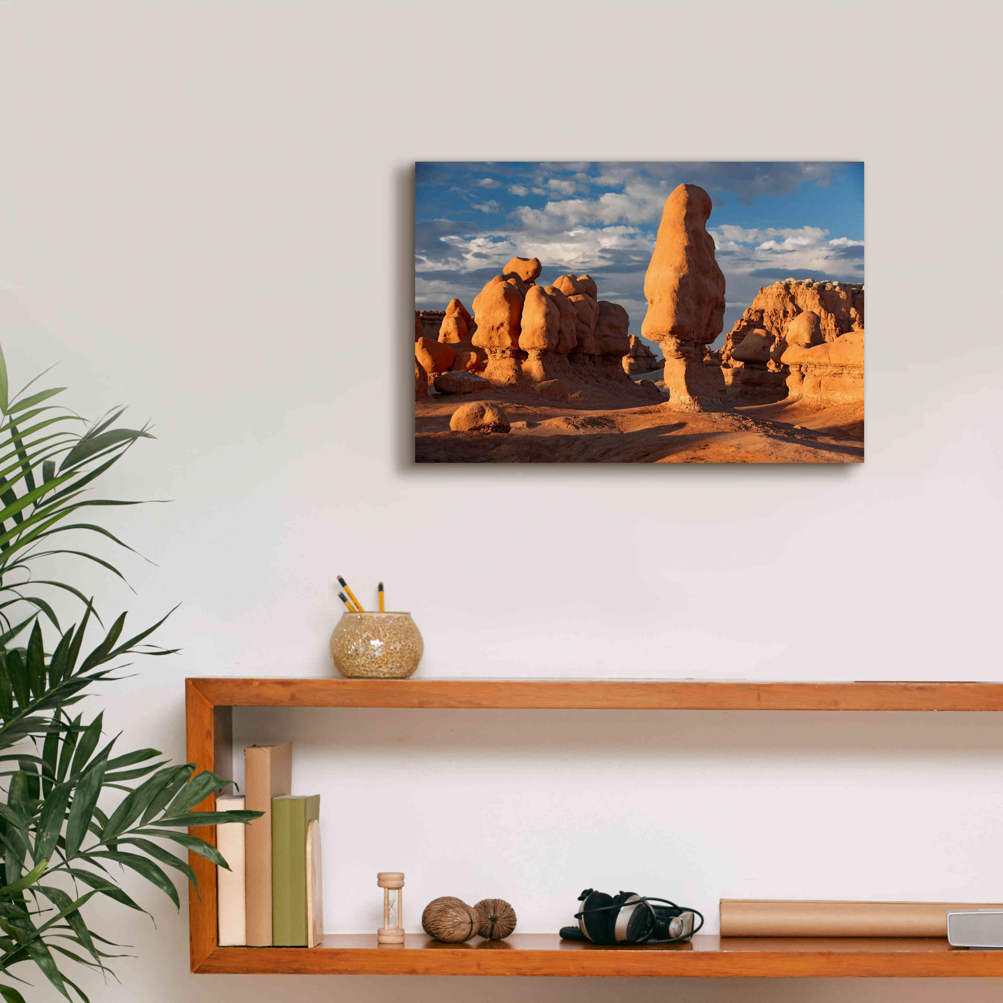 'Goblin Valley Tall Hoodoo' by Mike Jones, Giclee Canvas Wall Art,18 x 12