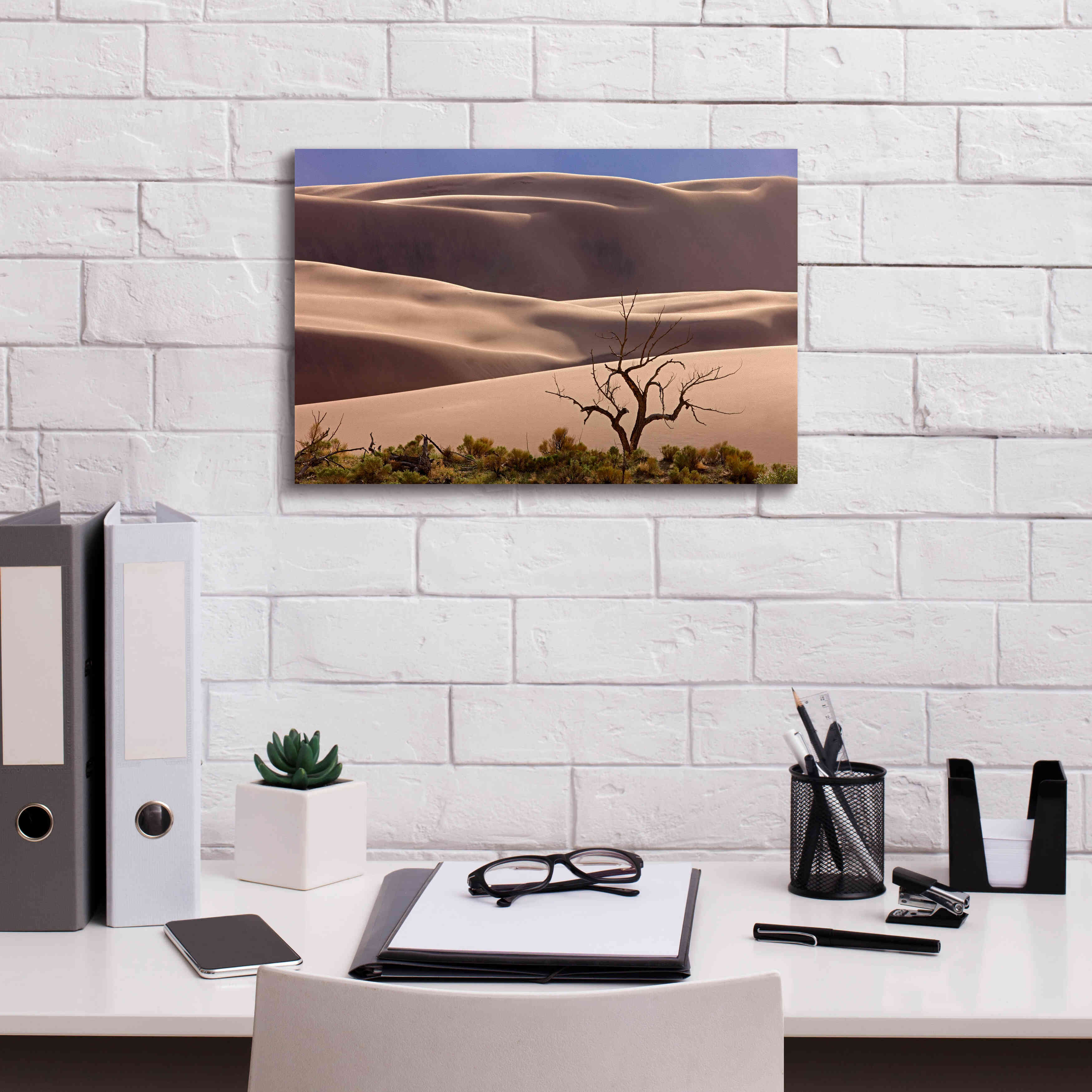 'Great Sand Dunes NP Tree' by Mike Jones, Giclee Canvas Wall Art,18 x 12