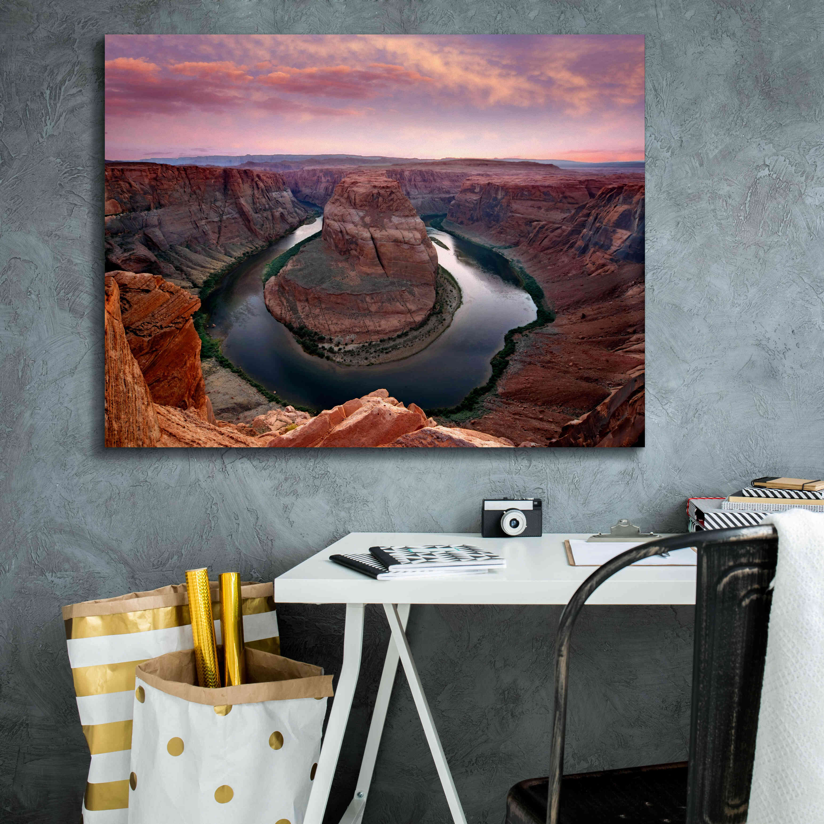 'Horseshoe Bend Dusk' by Mike Jones, Giclee Canvas Wall Art,34 x 26