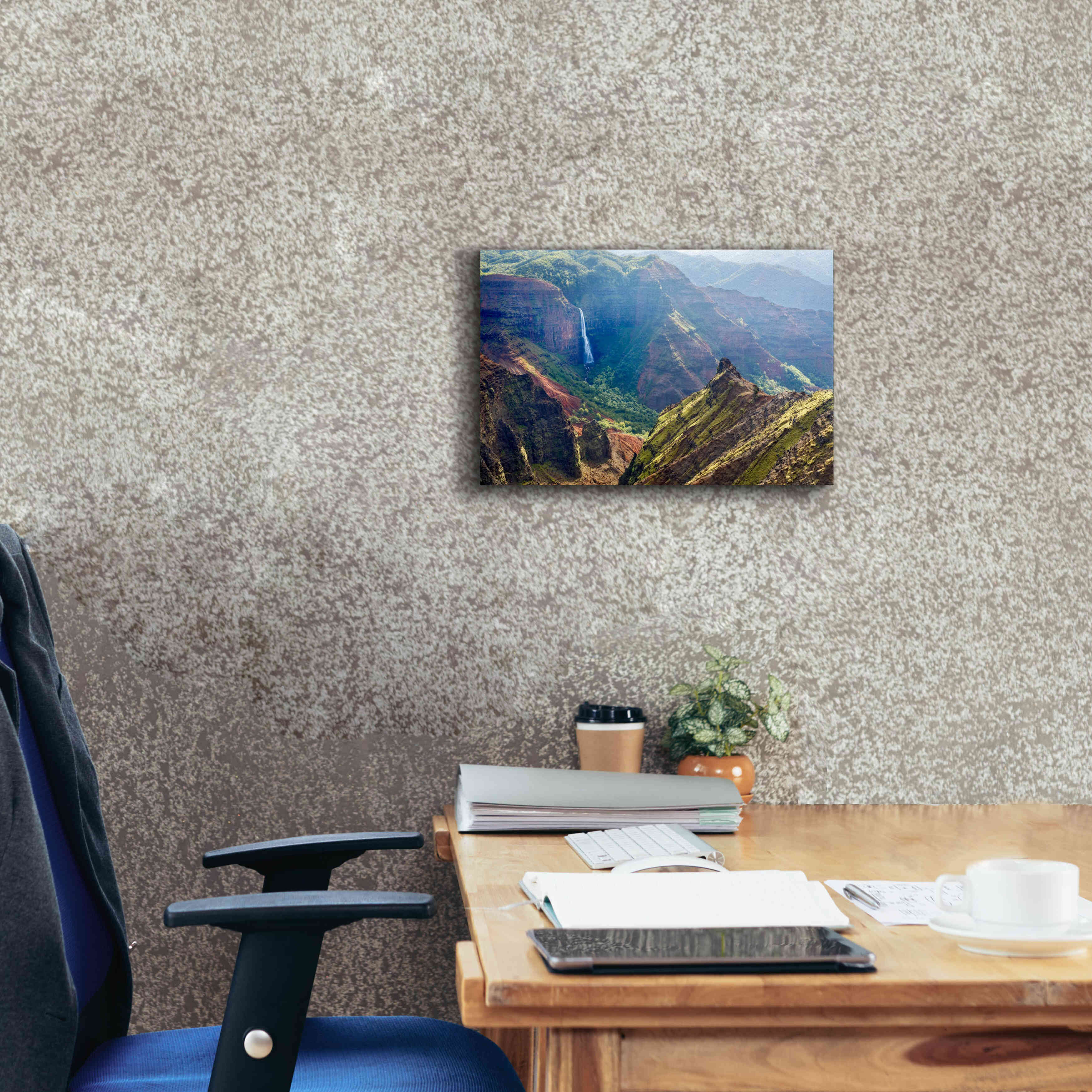 'Kauai Waimea Canyon Waipoo Falls' by Mike Jones, Giclee Canvas Wall Art,18 x 12