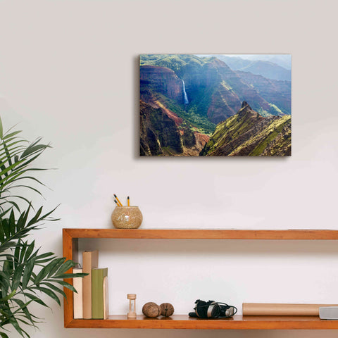 Image of 'Kauai Waimea Canyon Waipoo Falls' by Mike Jones, Giclee Canvas Wall Art,18 x 12