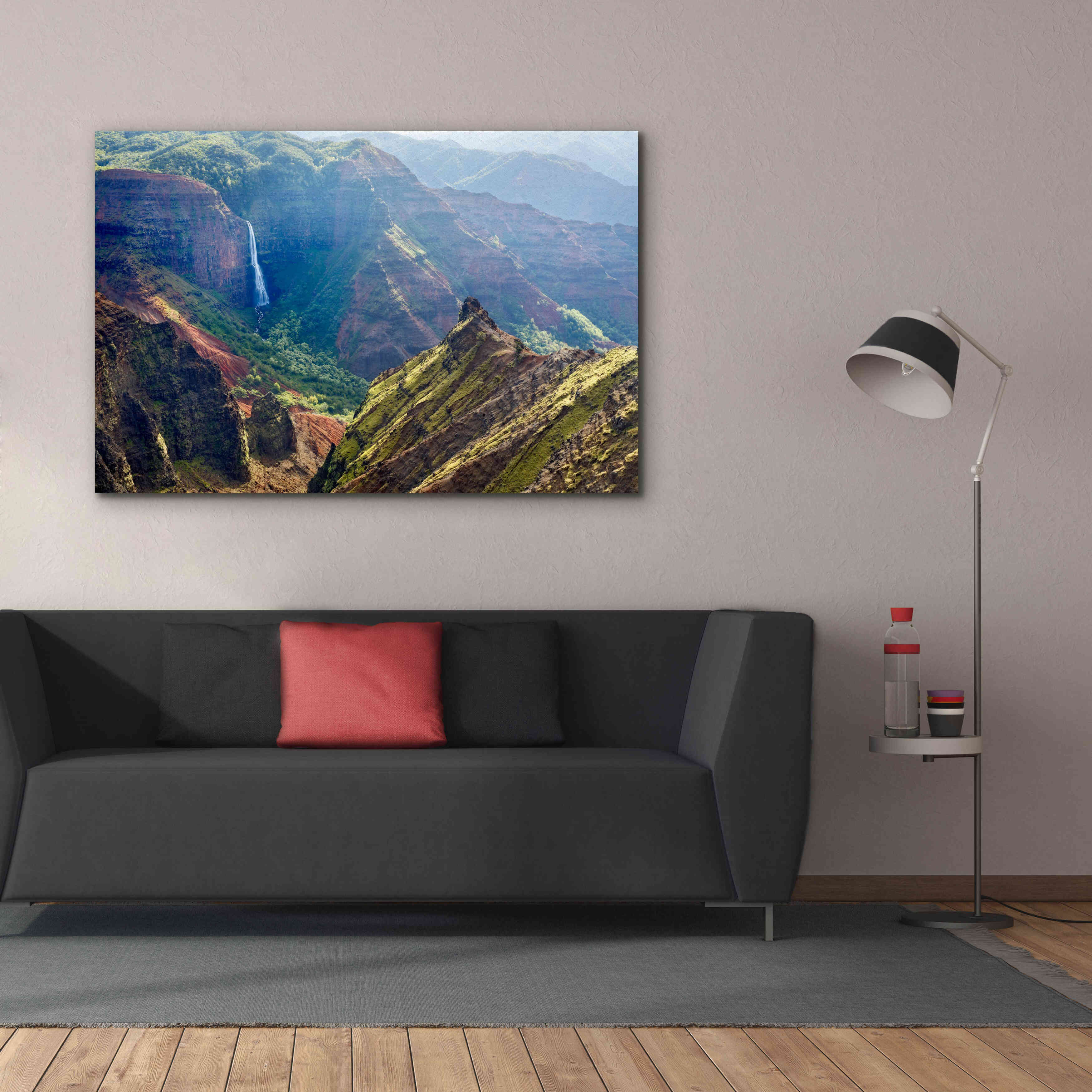 'Kauai Waimea Canyon Waipoo Falls' by Mike Jones, Giclee Canvas Wall Art,60 x 40