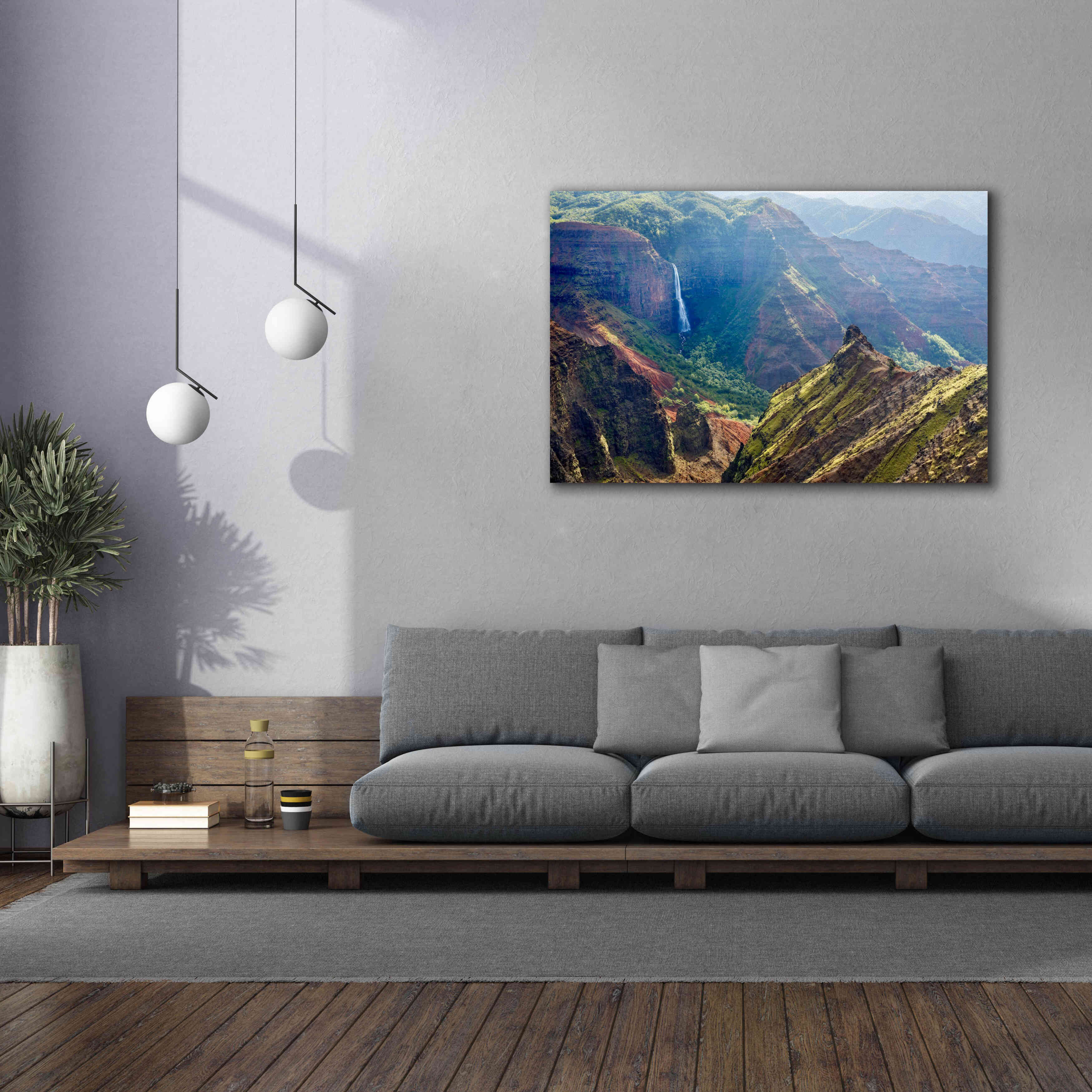 'Kauai Waimea Canyon Waipoo Falls' by Mike Jones, Giclee Canvas Wall Art,60 x 40