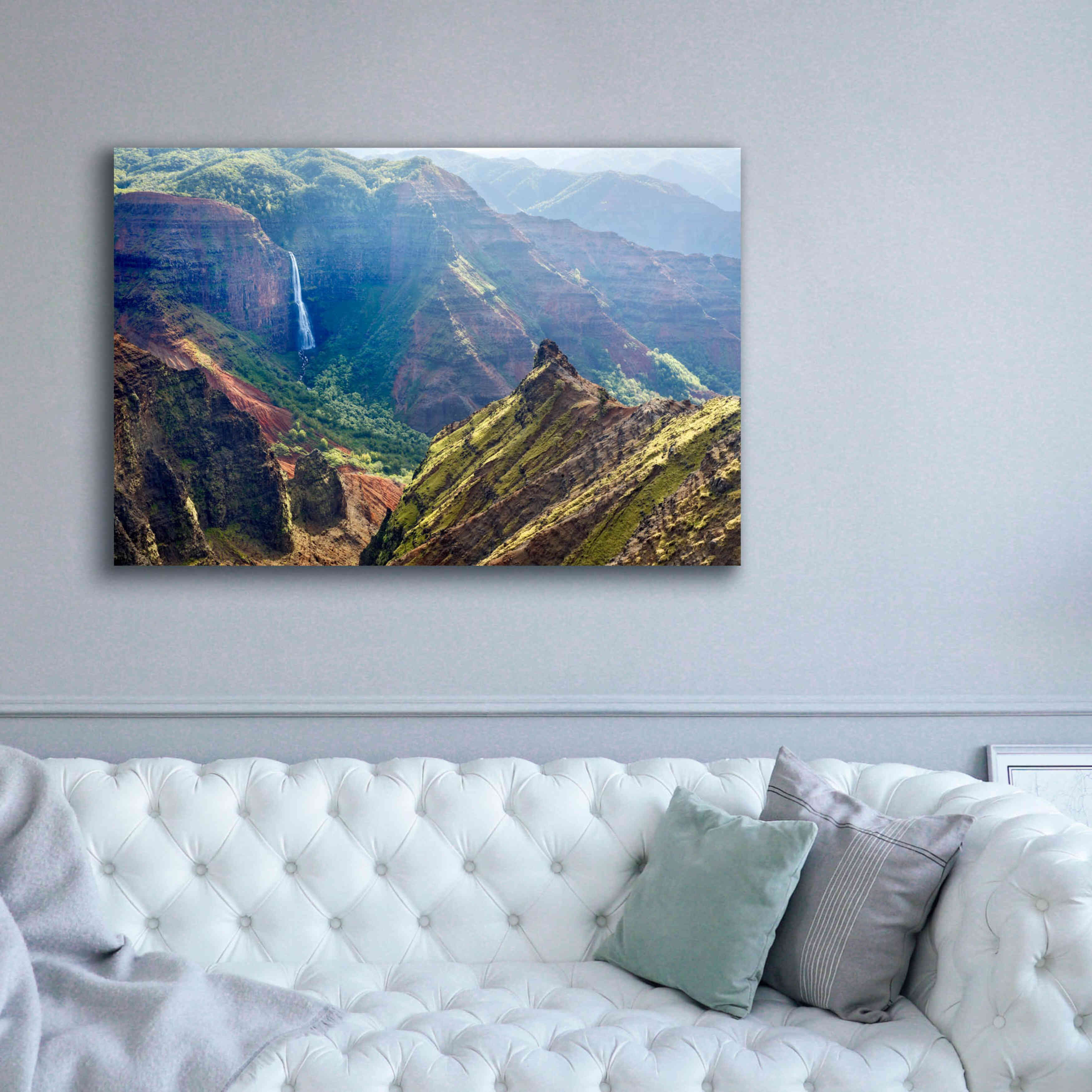 'Kauai Waimea Canyon Waipoo Falls' by Mike Jones, Giclee Canvas Wall Art,60 x 40