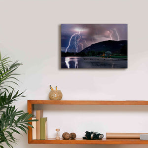 'Lightning Campground' by Mike Jones, Giclee Canvas Wall Art,18 x 12