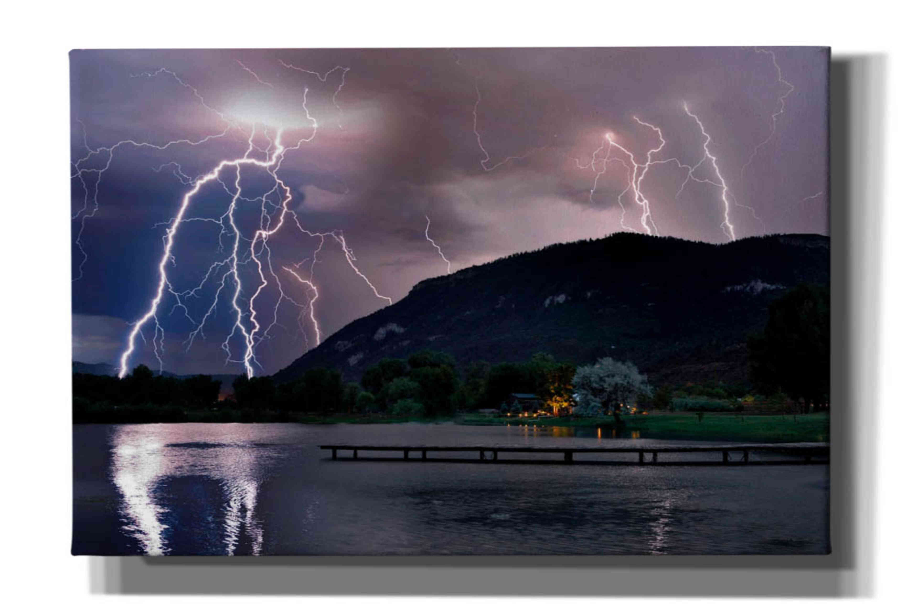'Lightning Campground' by Mike Jones, Giclee Canvas Wall Art