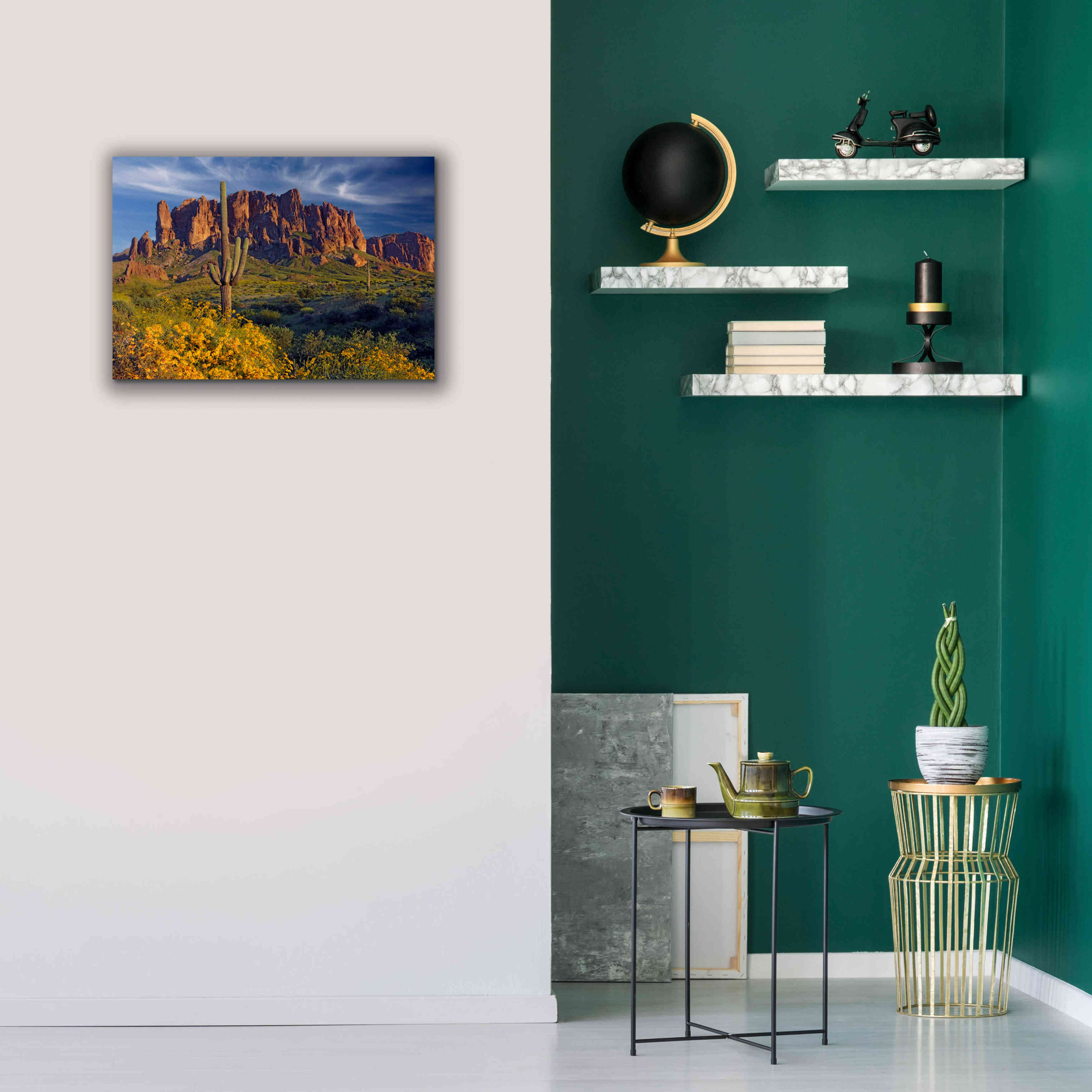 'Lost Dutchman flowers' by Mike Jones, Giclee Canvas Wall Art,26 x 18