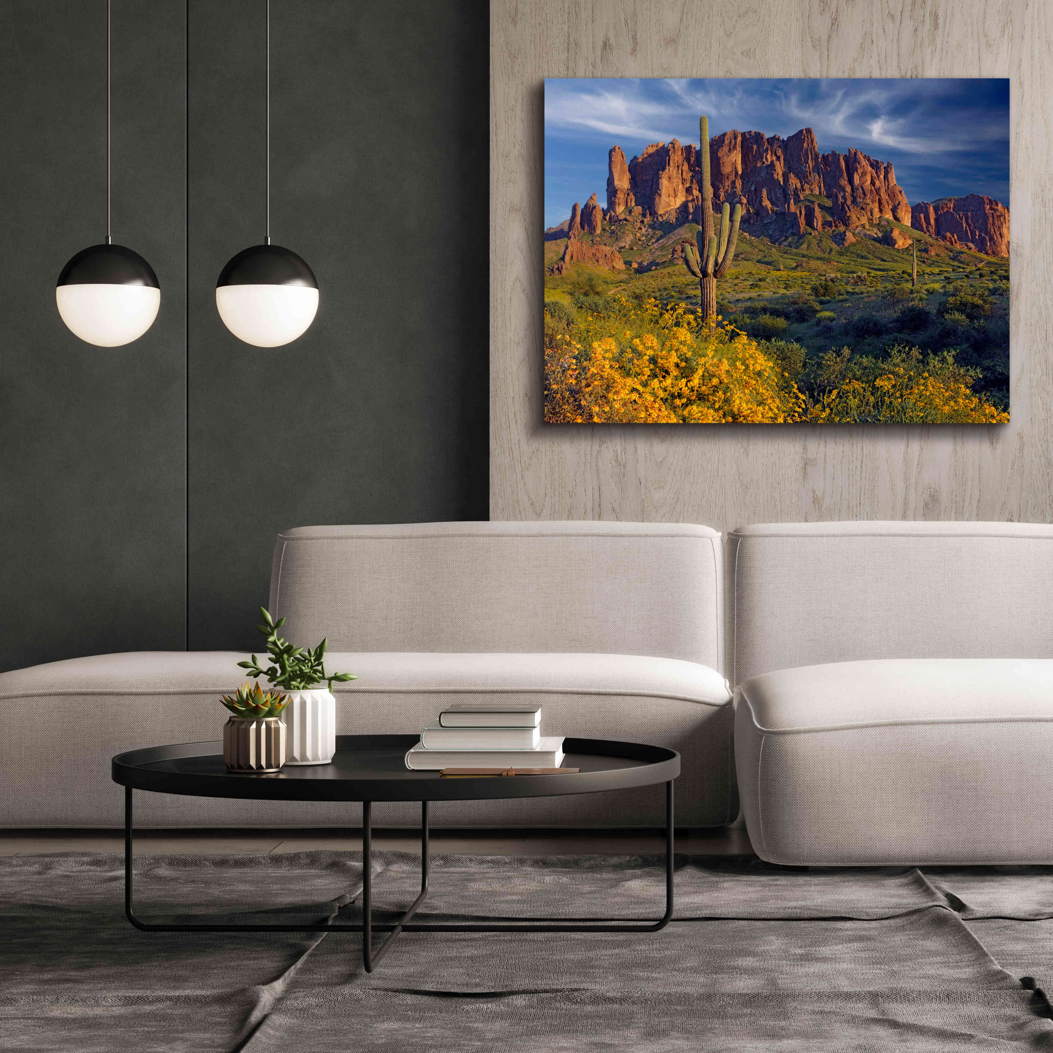 'Lost Dutchman flowers' by Mike Jones, Giclee Canvas Wall Art,54 x 40