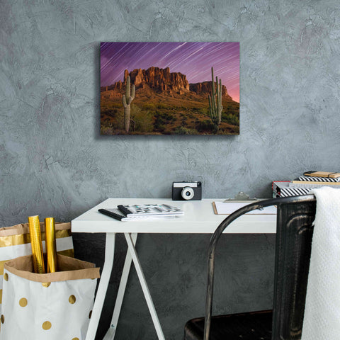 Image of 'Lost Dutchman Star Trails' by Mike Jones, Giclee Canvas Wall Art,18 x 12