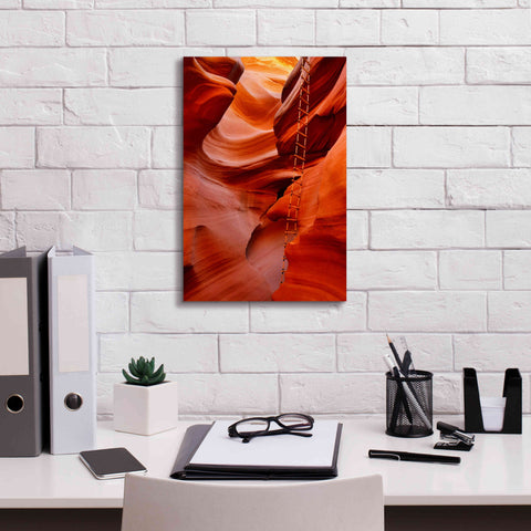 Image of 'Lower Antelope Canyon Ladder' by Mike Jones, Giclee Canvas Wall Art,12 x 18