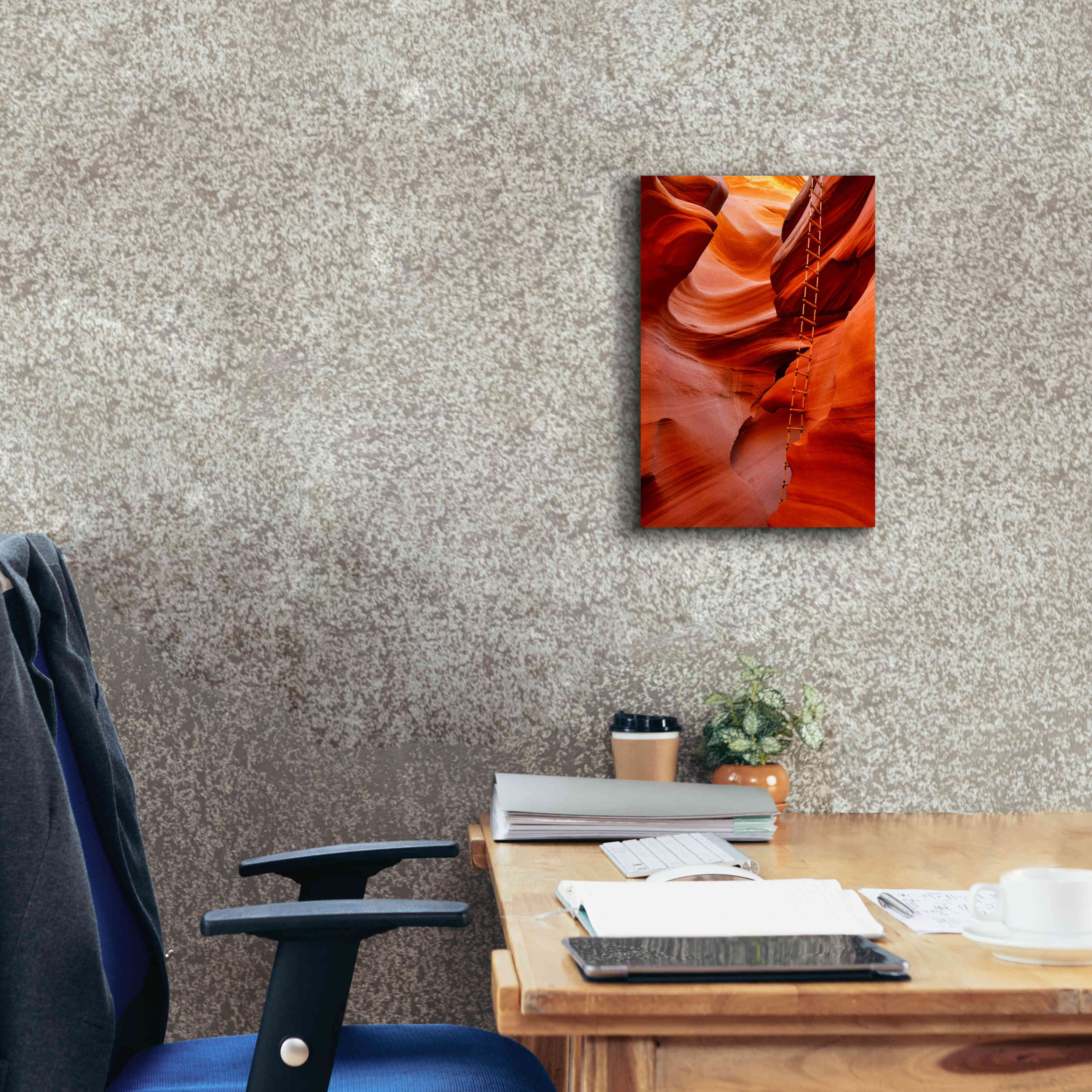 'Lower Antelope Canyon Ladder' by Mike Jones, Giclee Canvas Wall Art,12 x 18