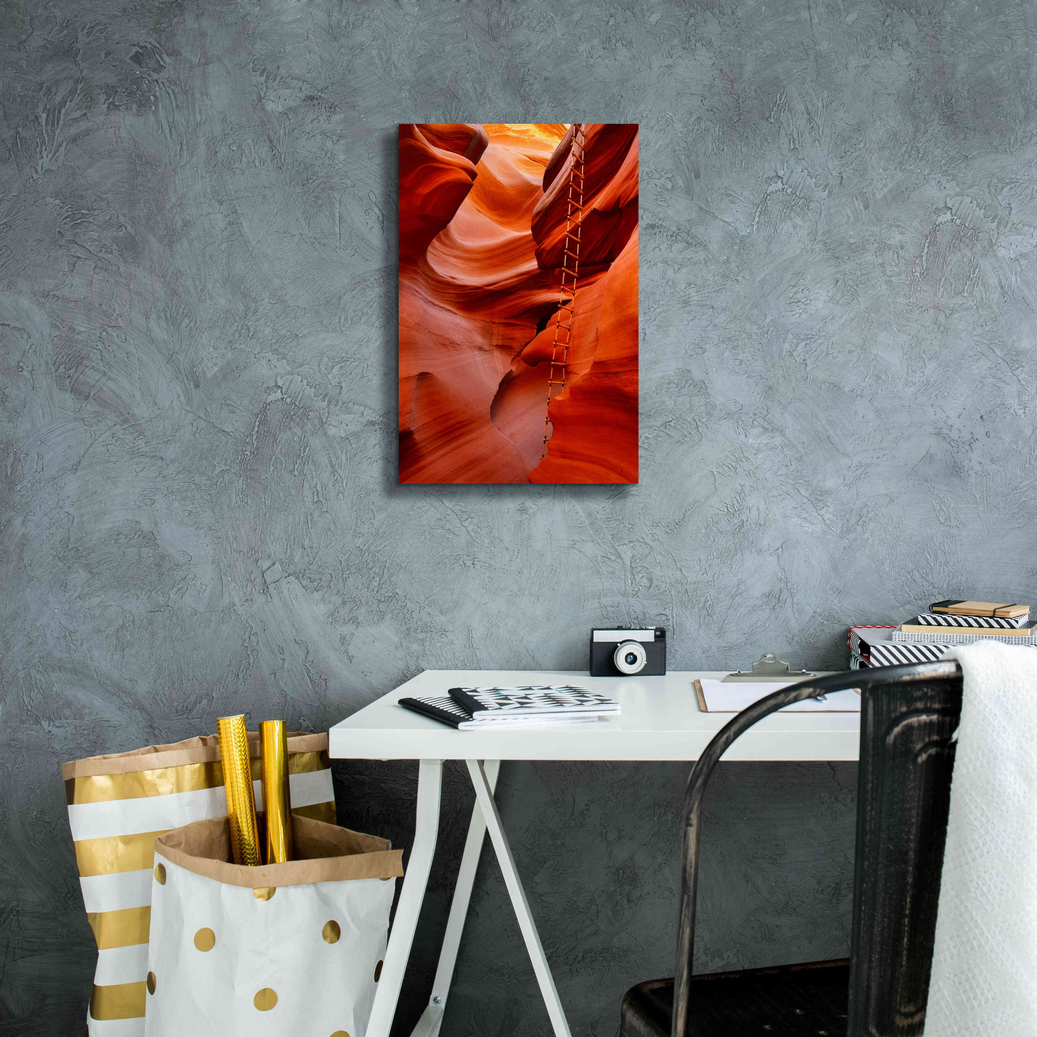 'Lower Antelope Canyon Ladder' by Mike Jones, Giclee Canvas Wall Art,12 x 18