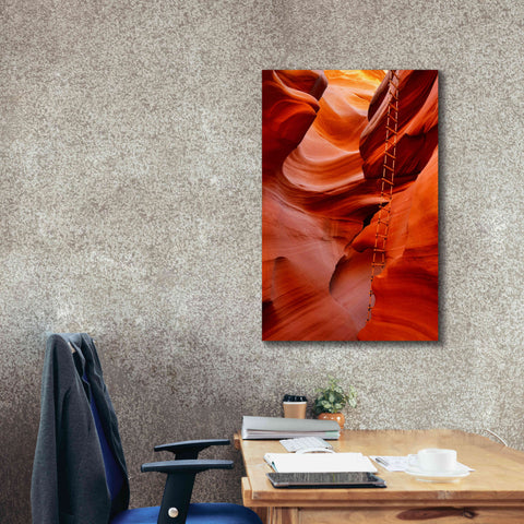 Image of 'Lower Antelope Canyon Ladder' by Mike Jones, Giclee Canvas Wall Art,26 x 40