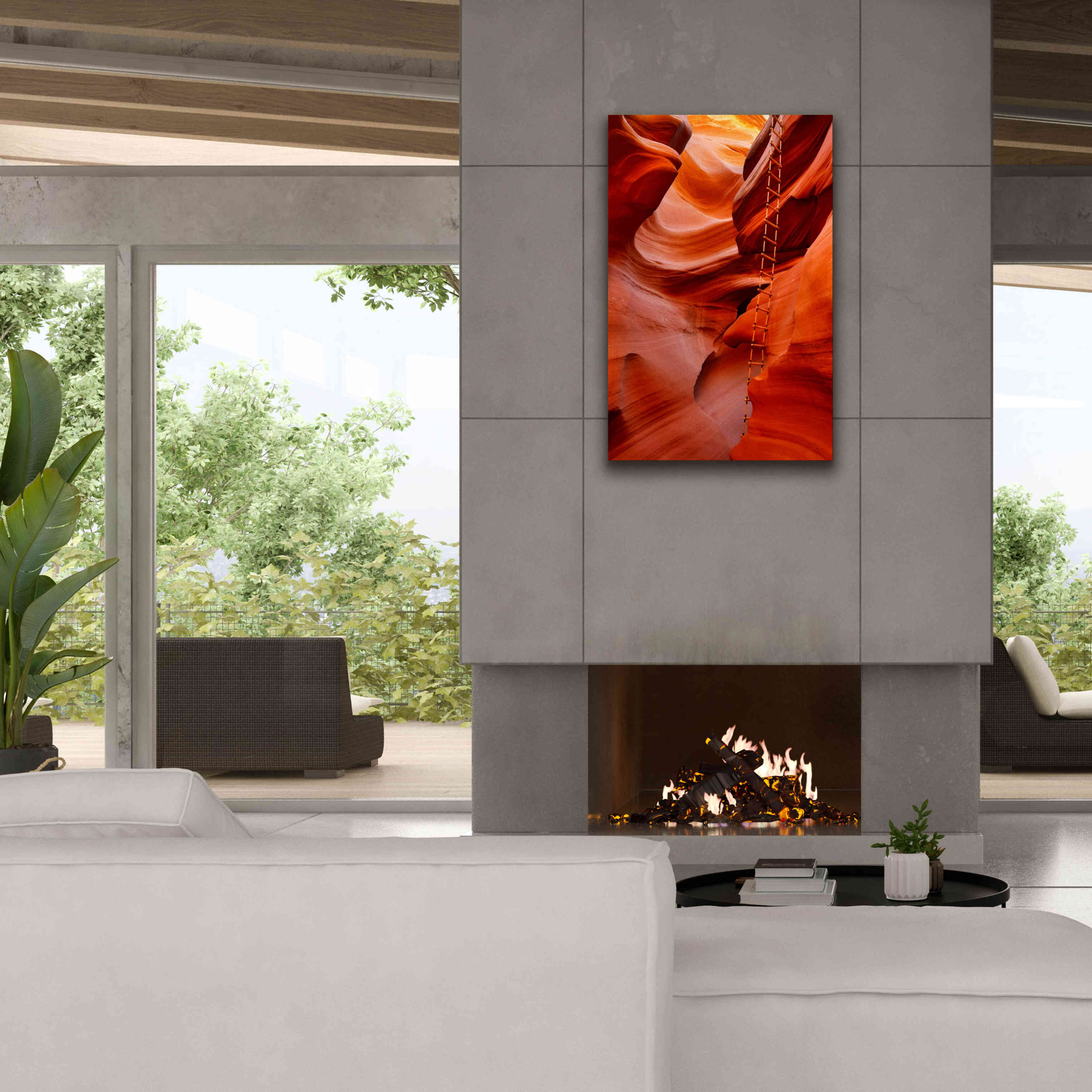 'Lower Antelope Canyon Ladder' by Mike Jones, Giclee Canvas Wall Art,26 x 40